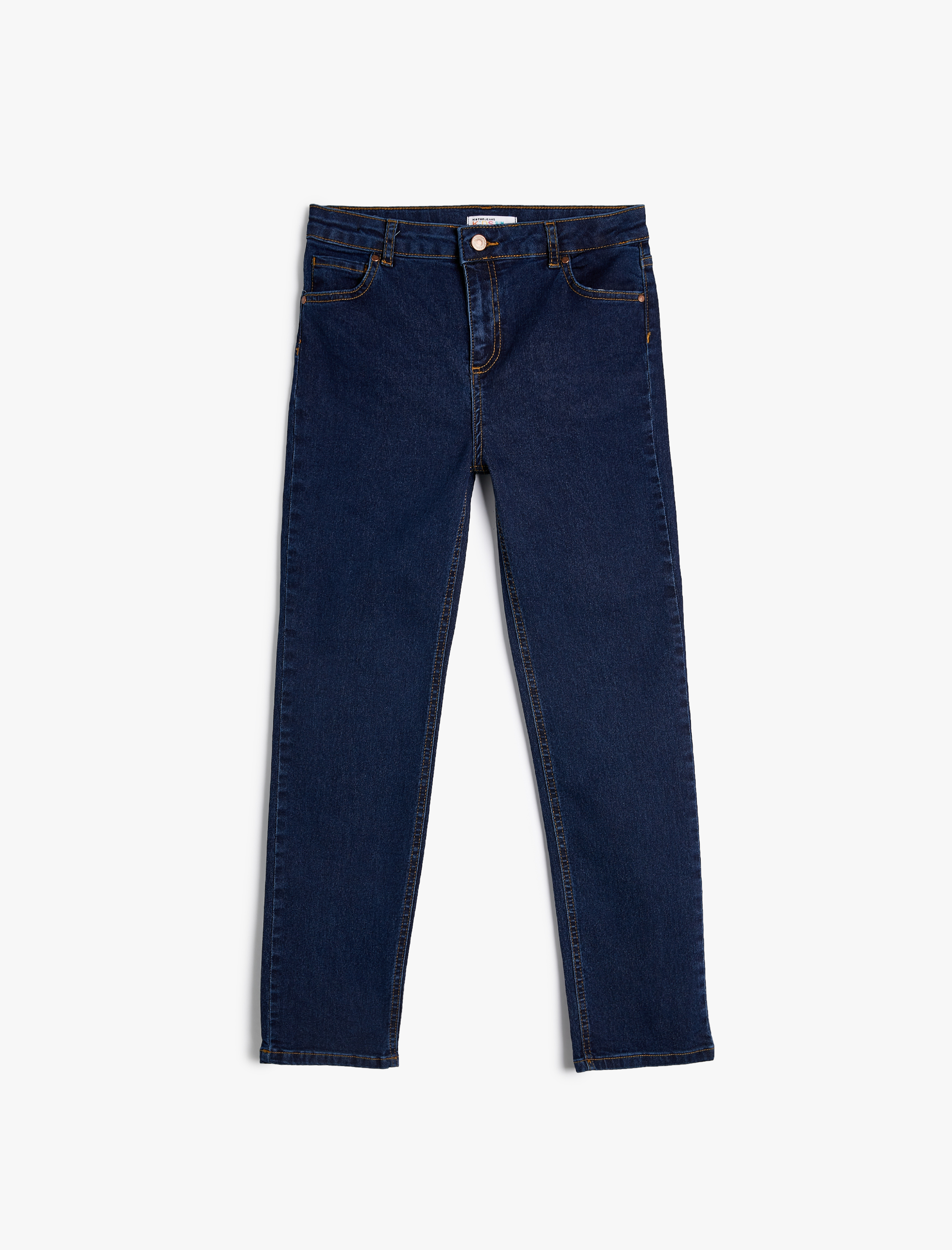  Erkek Çocuk Kot Pantolon Ayarlanabilir Lastikli Pamuklu  - Slim Jean