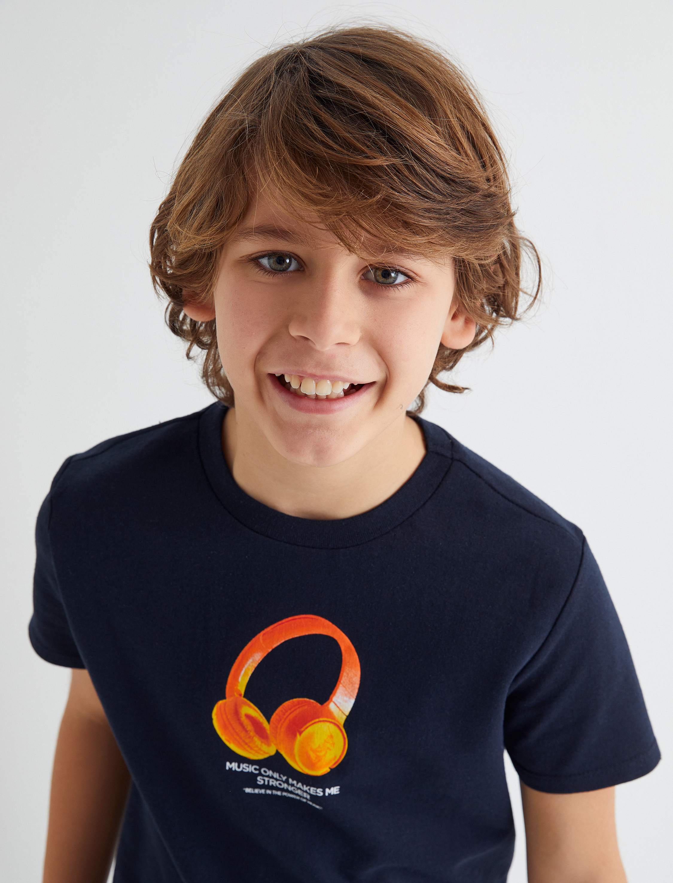  Erkek Çocuk Tişört Müzik Temalı Kısa Kollu Bisiklet Yaka