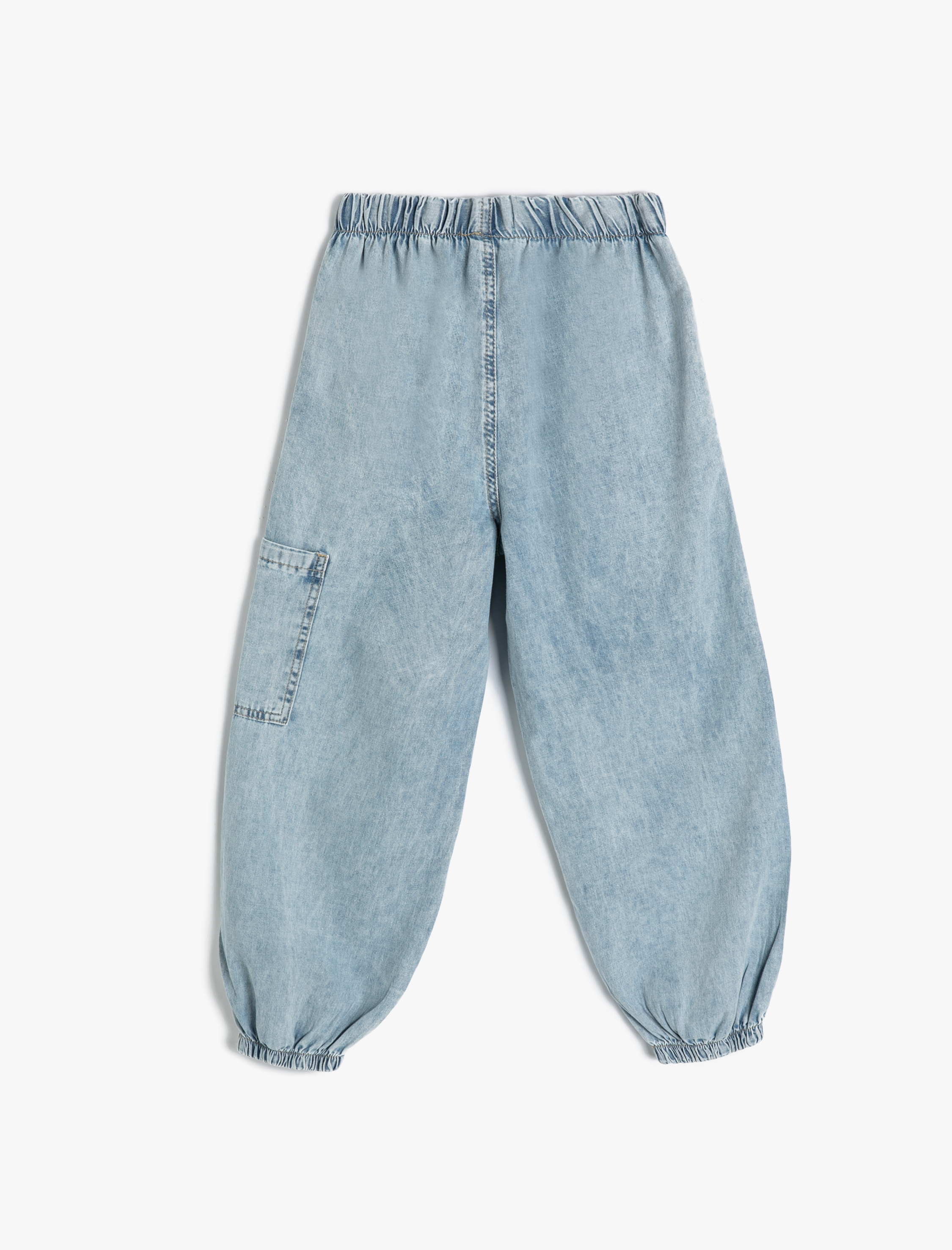  Erkek Çocuk Jogger Kot Pantolon Kat Detaylı Cepli Pamuklu - Parachute Jean