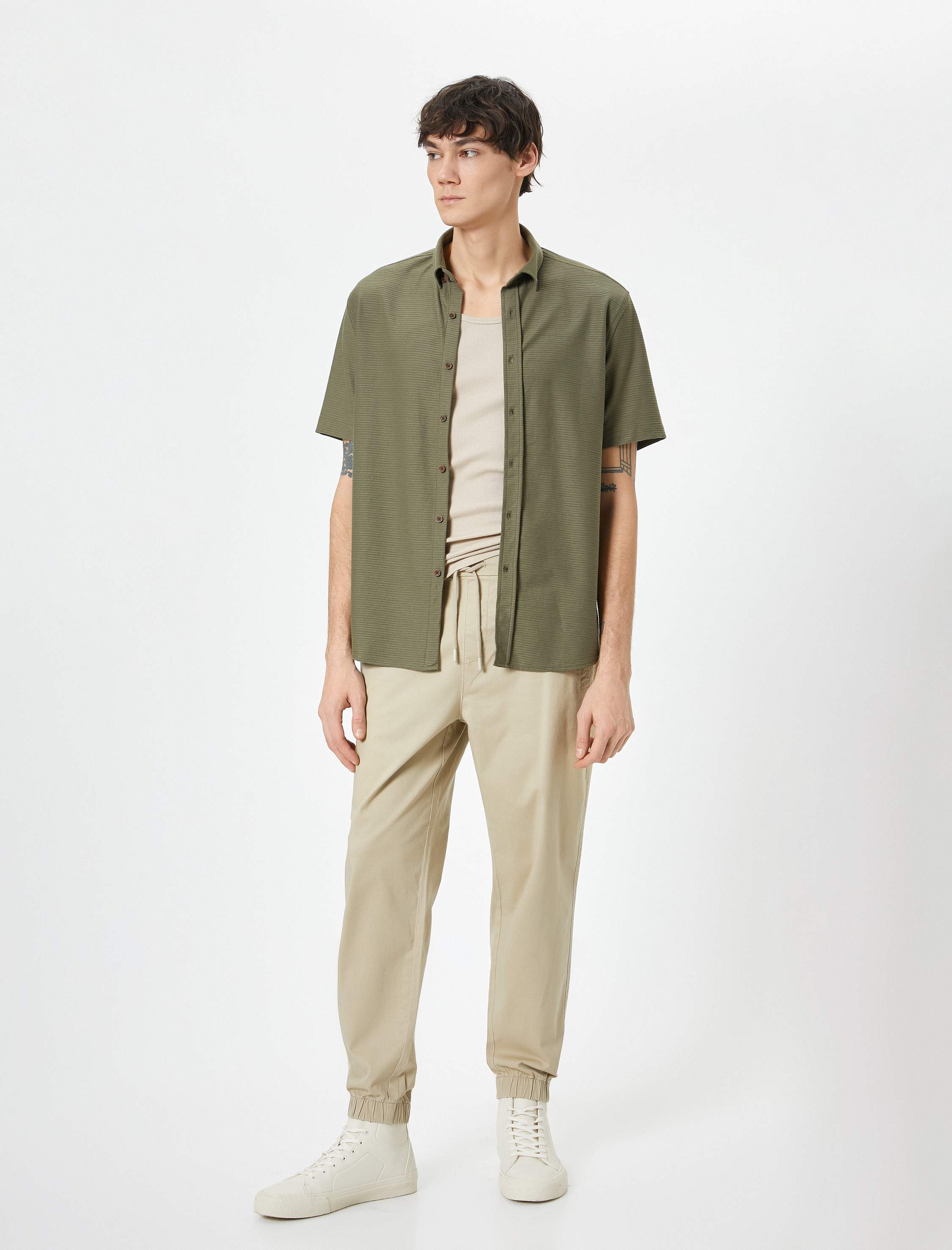   Yazlık Gömlek Kısa Kollu Klasik Yaka Düğmeli Regular Fit