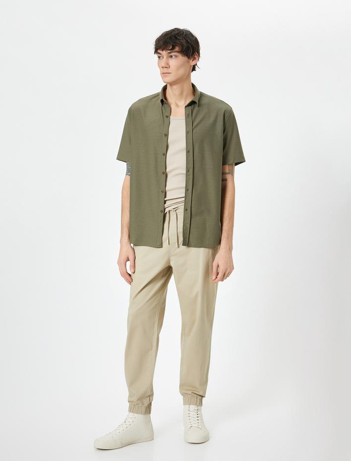  Yazlık Gömlek Kısa Kollu Klasik Yaka Düğmeli Regular Fit