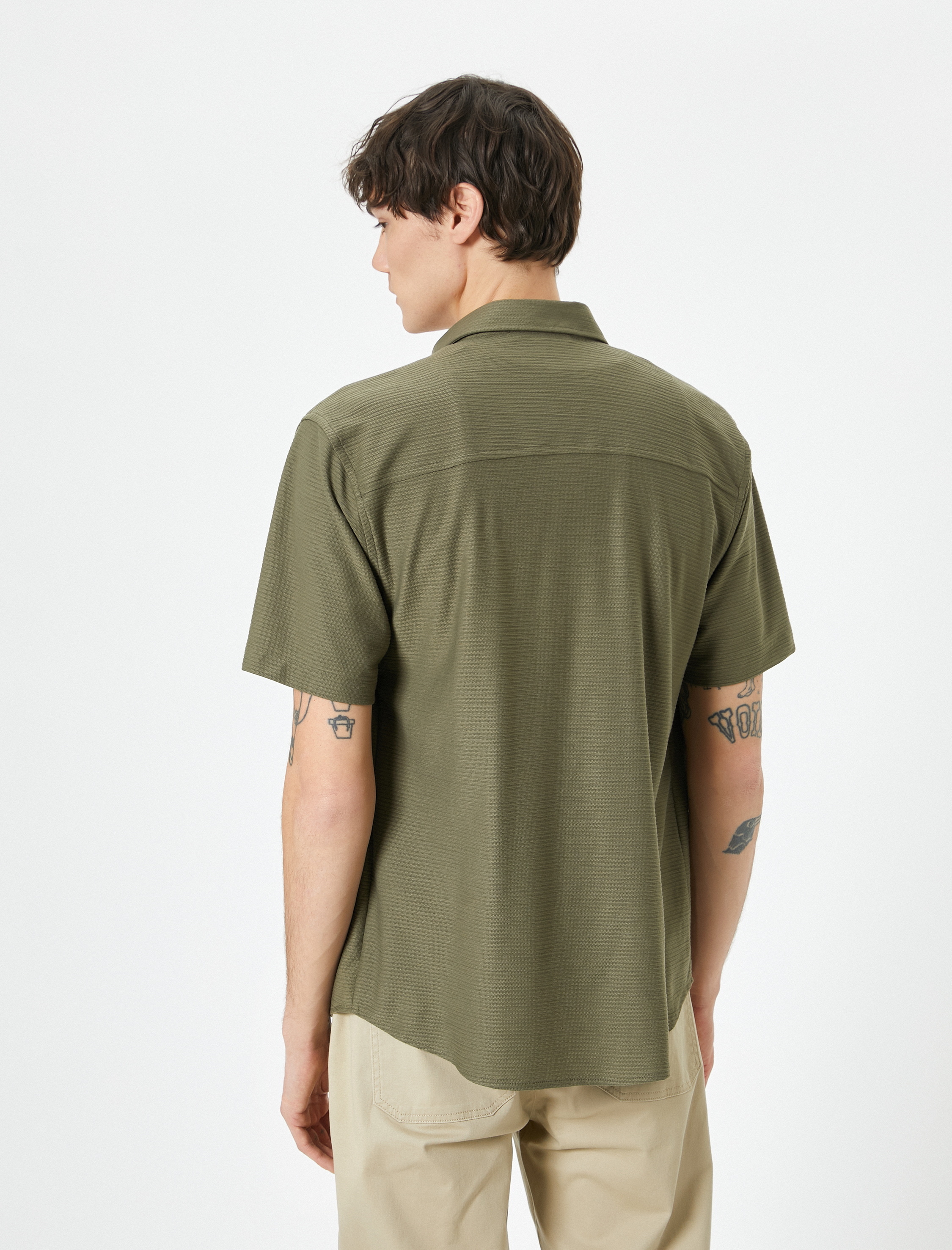   Yazlık Gömlek Kısa Kollu Klasik Yaka Düğmeli Regular Fit