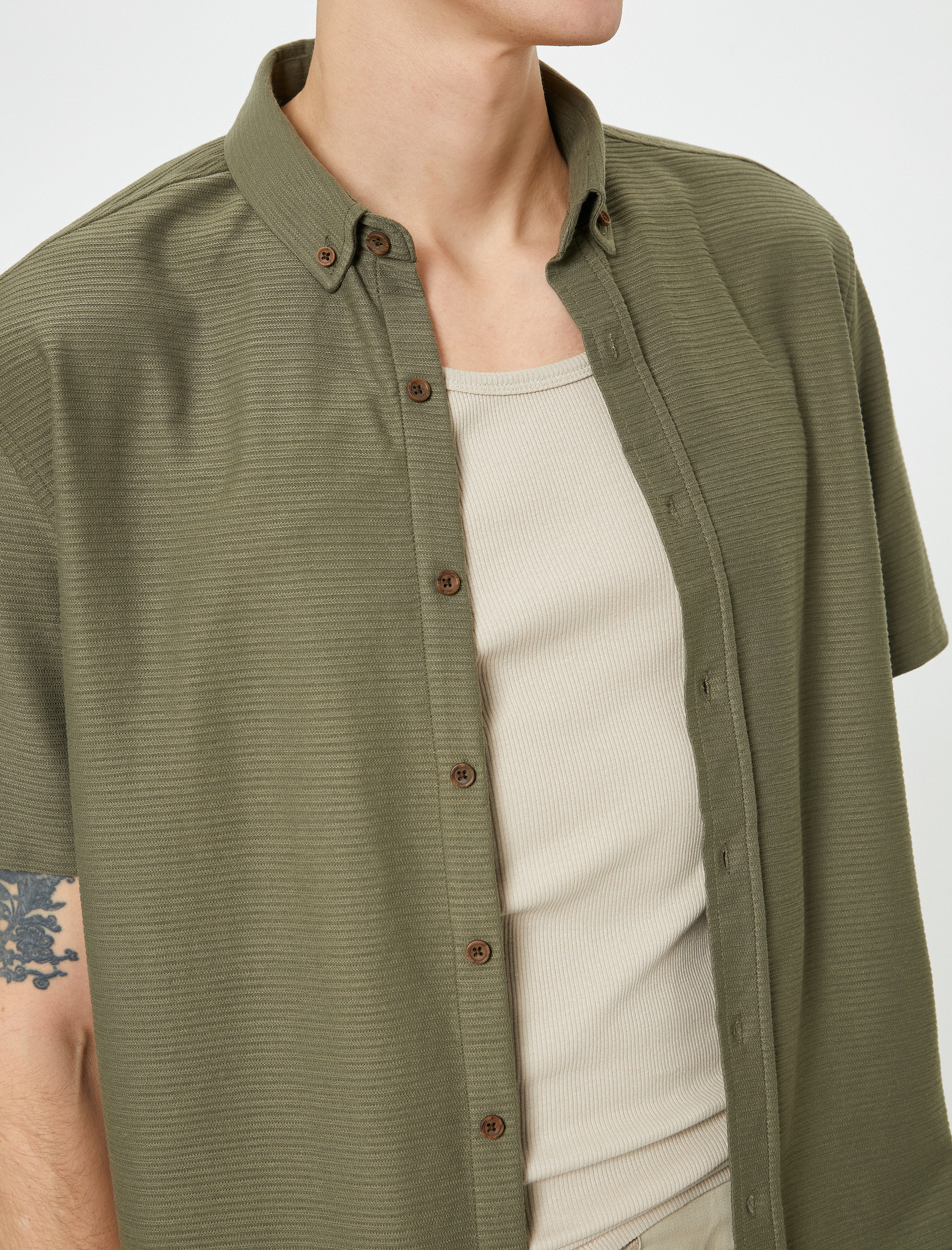   Yazlık Gömlek Kısa Kollu Klasik Yaka Düğmeli Regular Fit