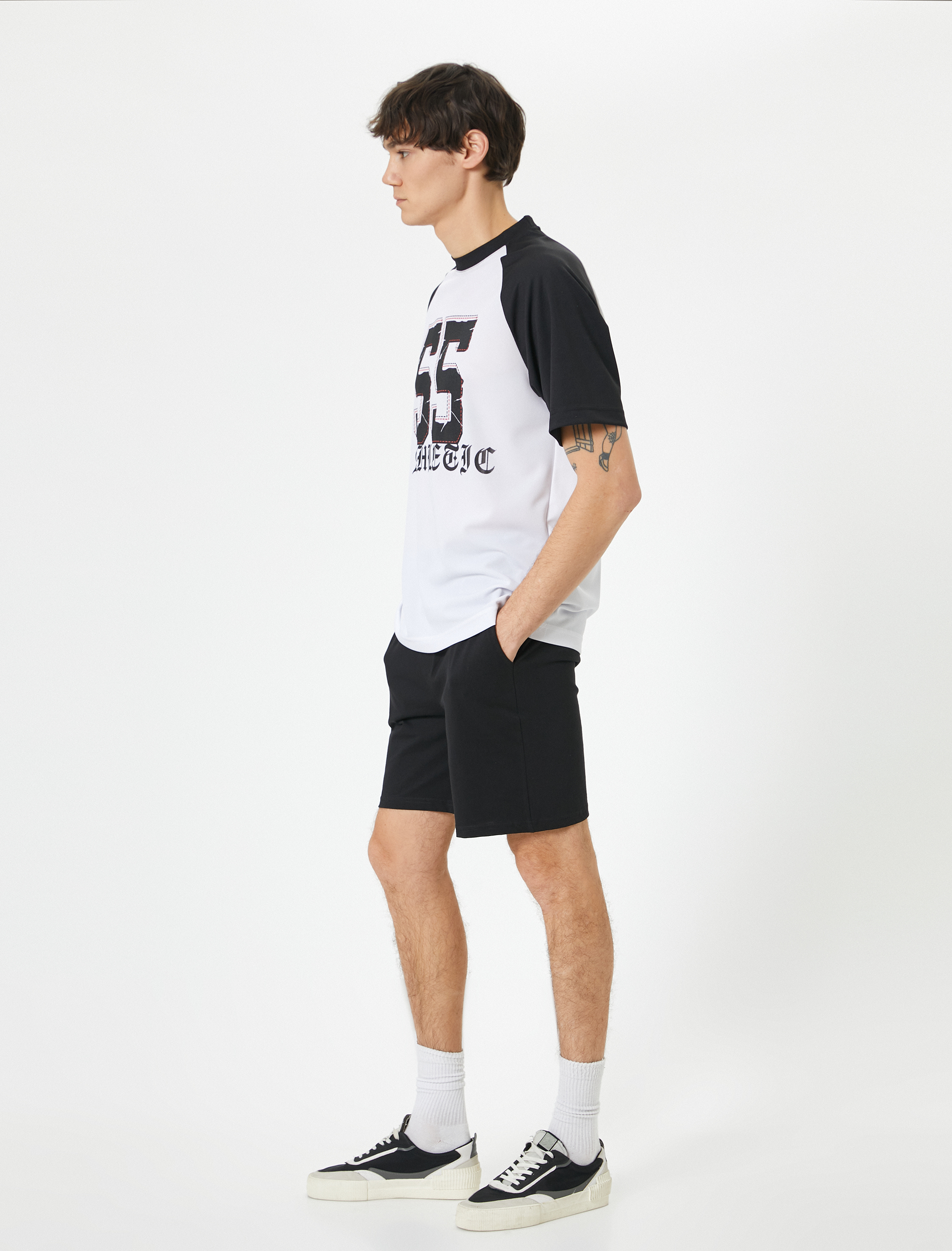   Beli Bağcıklı Bermuda Şort Cep Detaylı Pamuklu