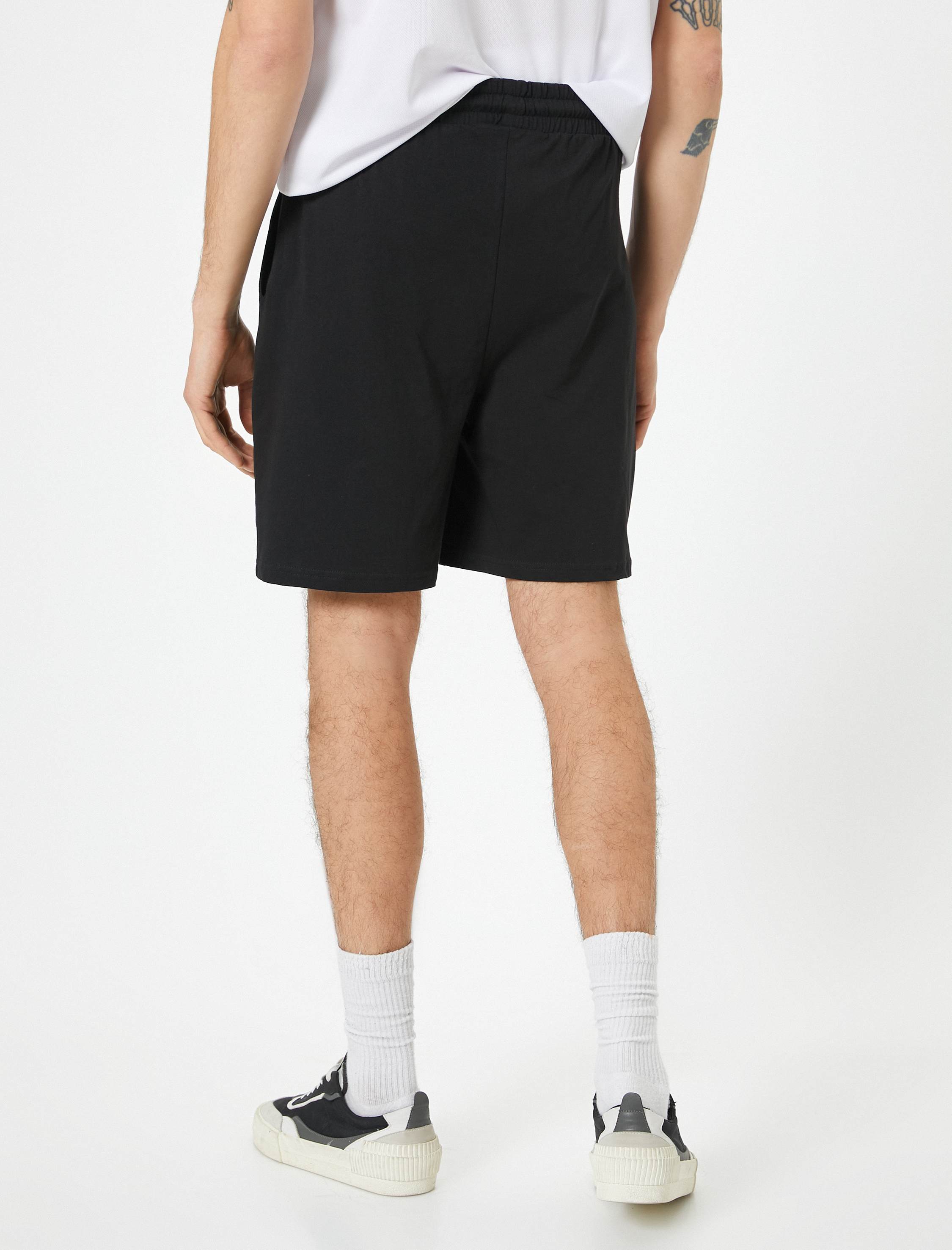   Beli Bağcıklı Bermuda Şort Cep Detaylı Pamuklu