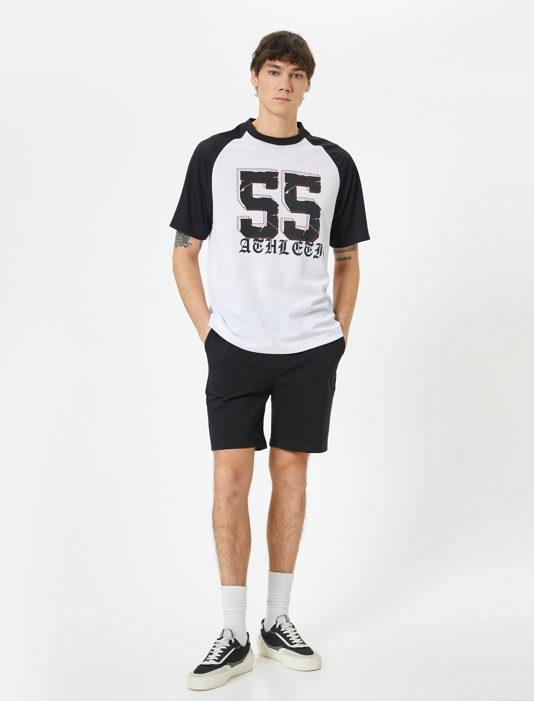   Beli Bağcıklı Bermuda Şort Cep Detaylı Pamuklu