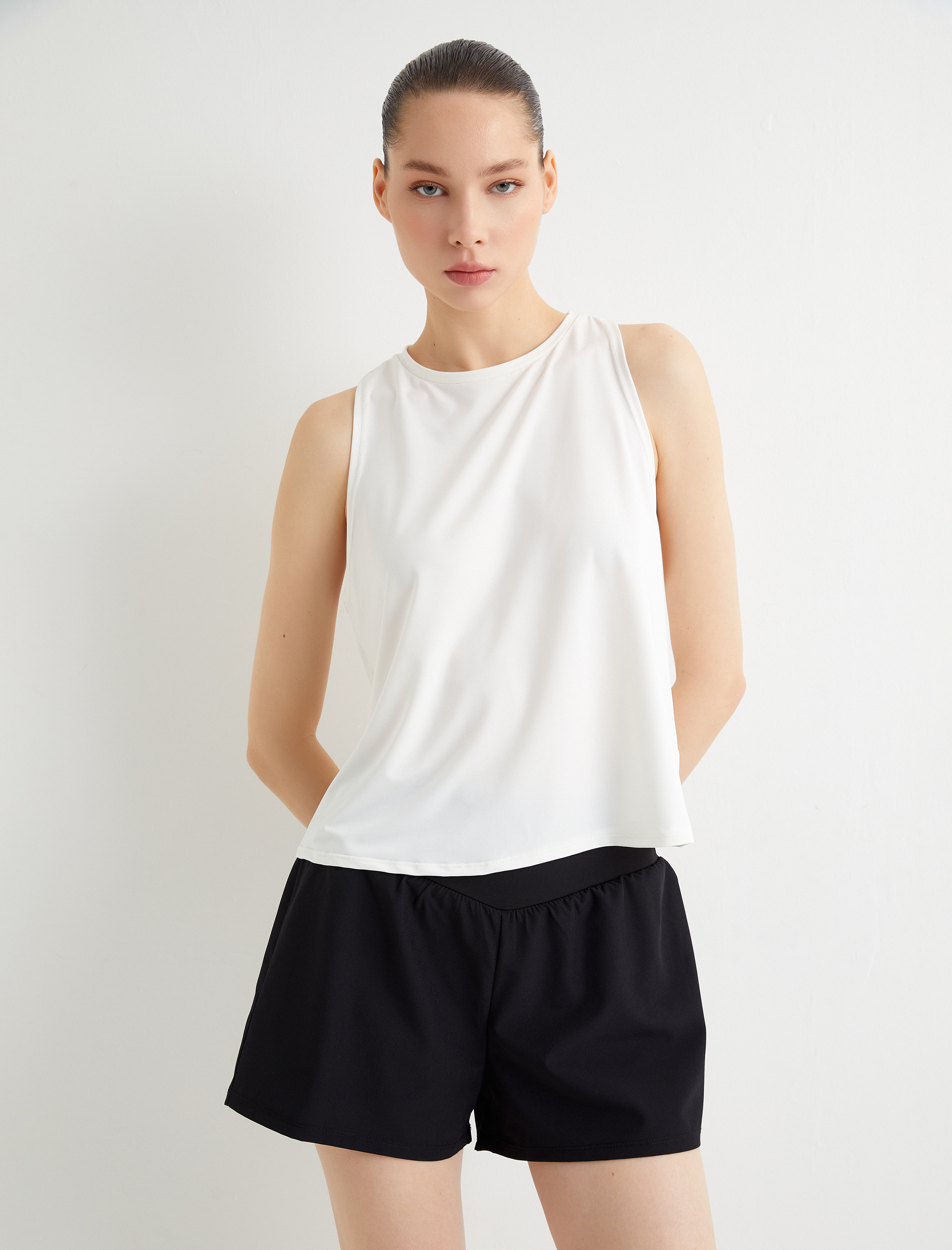   Spor Atlet Bisiklet Yaka Rahat Kalıp