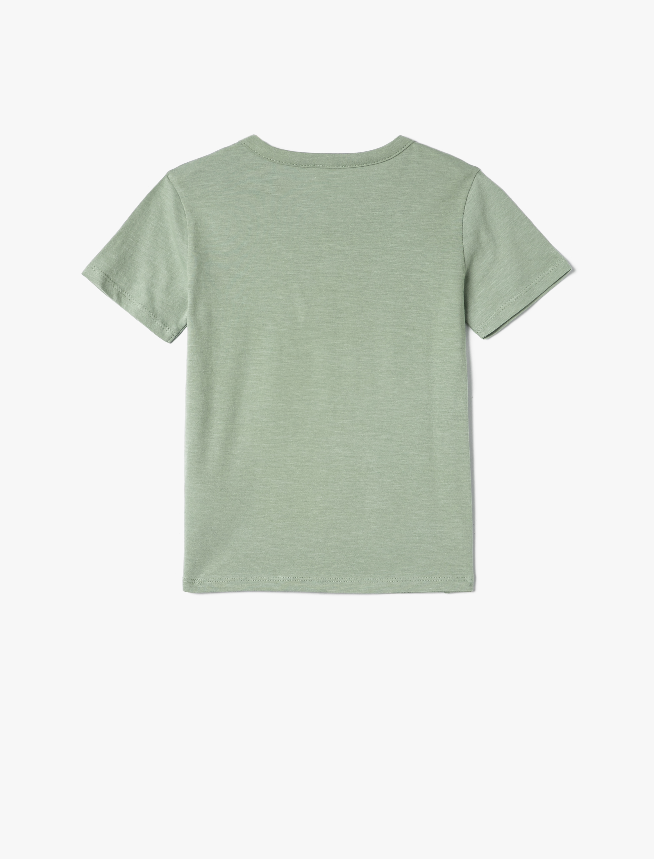  Erkek Çocuk Basic Tişört Yuvarlak Yaka Kısa Kollu Düğmeli Pamuklu