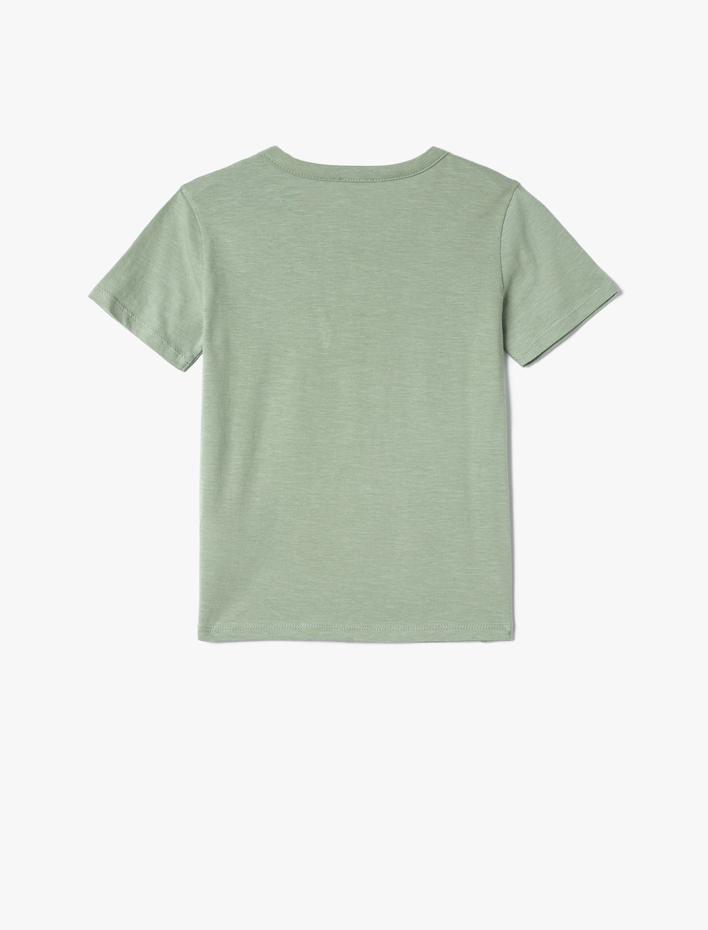 Erkek Çocuk Basic Tişört Yuvarlak Yaka Kısa Kollu Düğmeli Pamuklu
