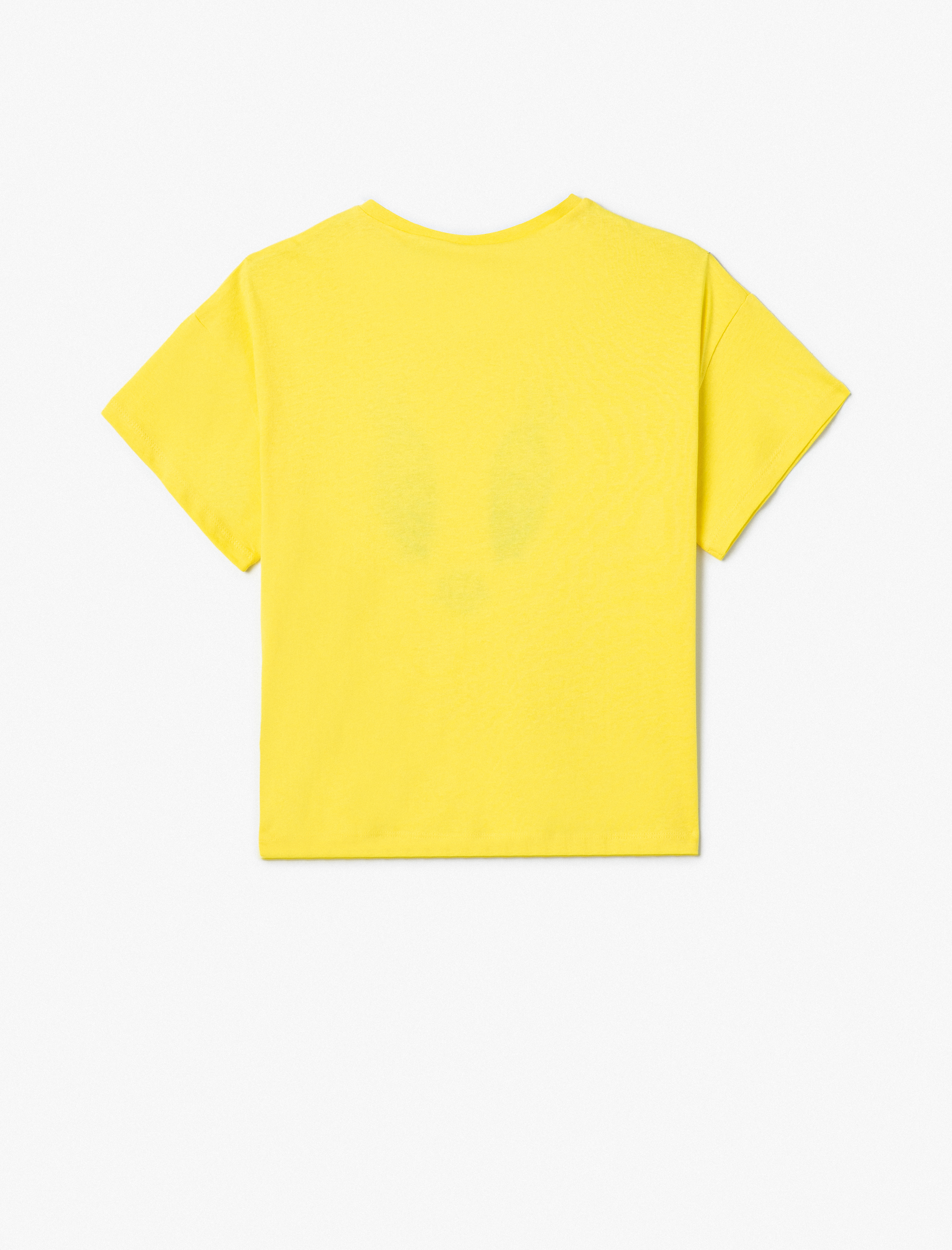  Kız Çocuk Tweety Tişört Lisanslı Pullu Payetli Kısa Kollu Bisiklet Yaka Pamuklu