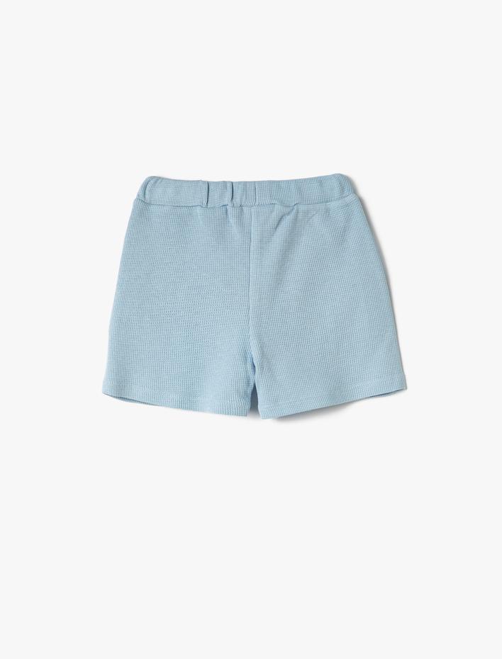 Erkek Bebek Basic Şort Dokulu Cepli Beli Lastikli