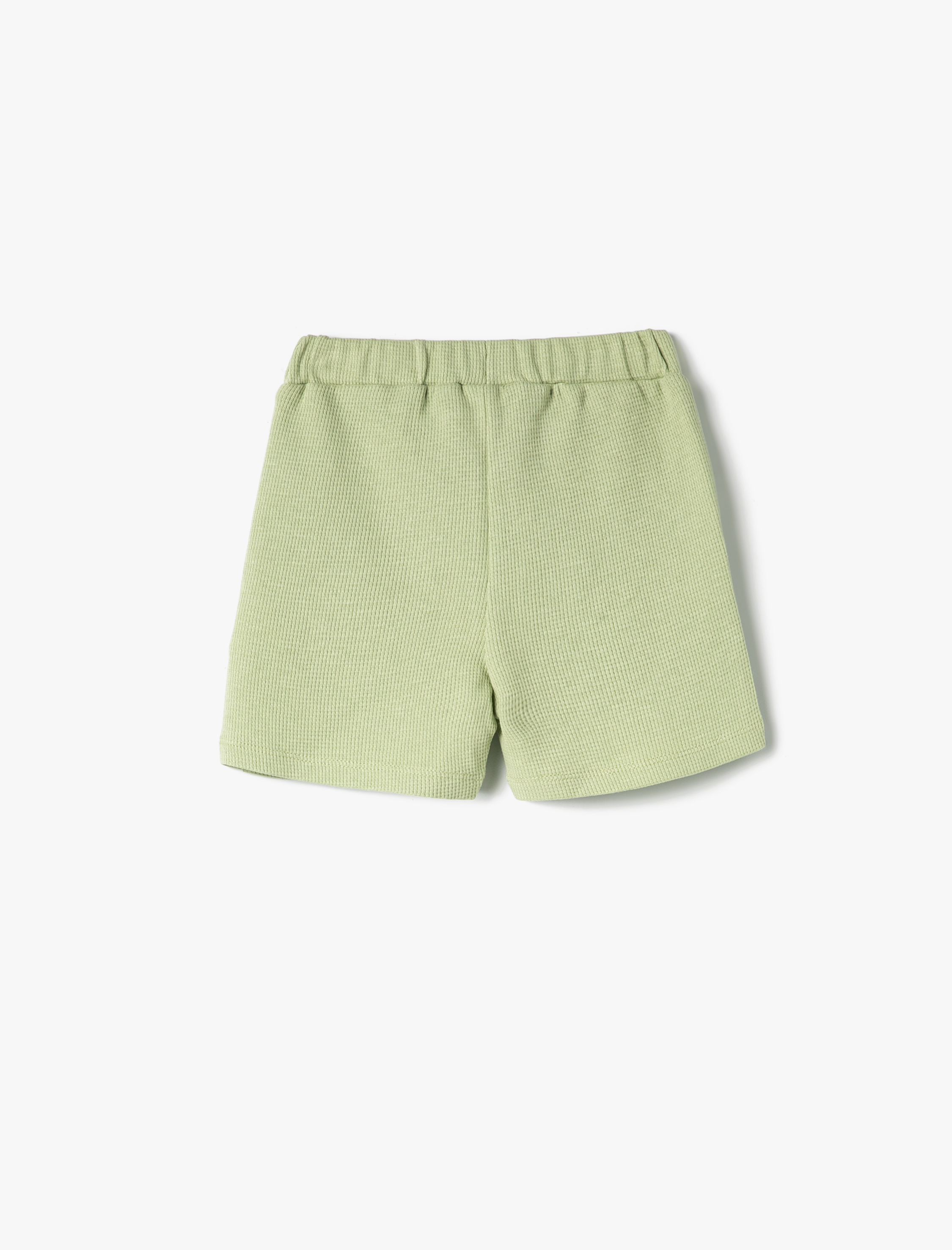  Erkek Bebek Basic Şort Dokulu Cepli Beli Lastikli