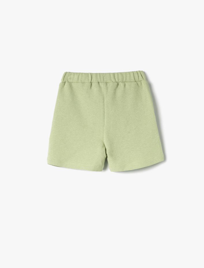 Erkek Bebek Basic Şort Dokulu Cepli Beli Lastikli