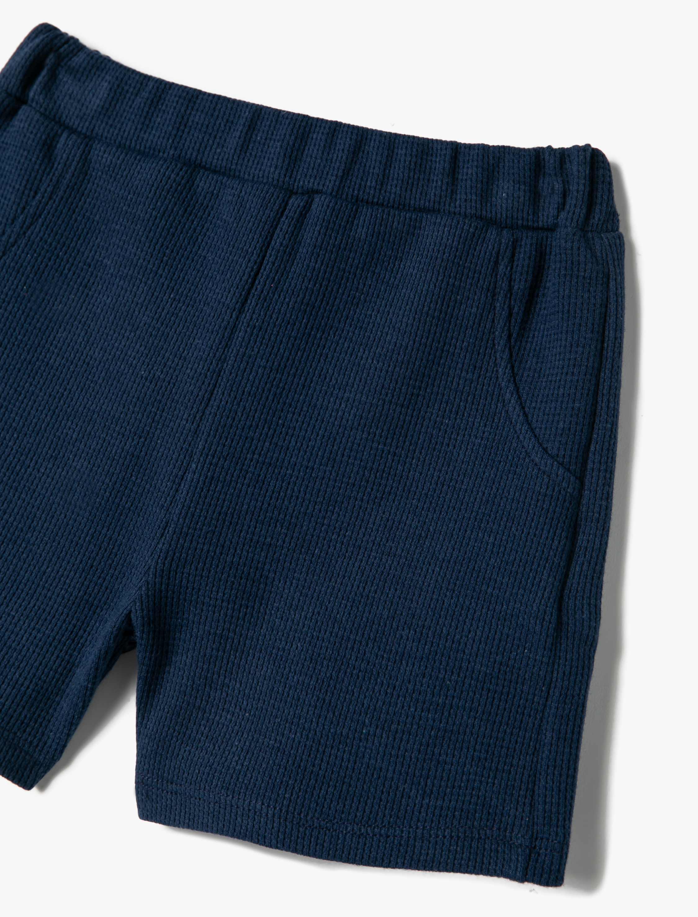  Erkek Bebek Basic Şort Dokulu Cepli Beli Lastikli