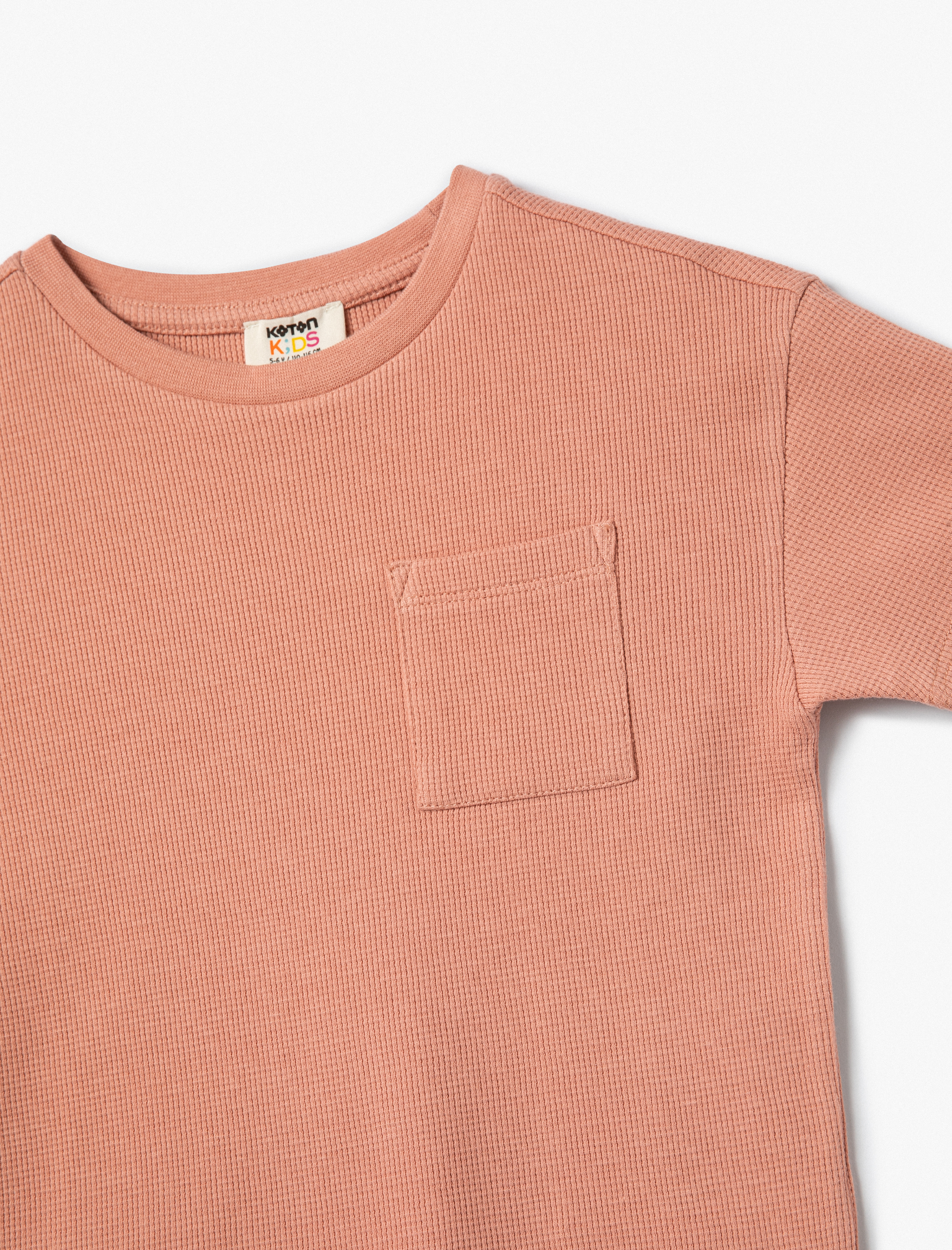  Erkek Çocuk Basic Tişört Kısa Kollu Bisiklet Yaka Cep Detaylı Pamuklu