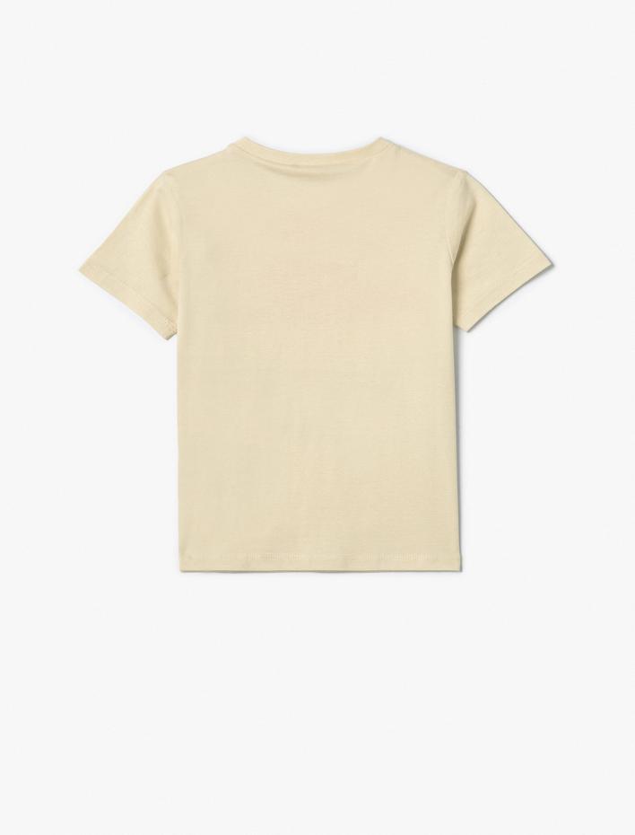 Erkek Çocuk Tişört Yaz Temalı Kısa Kollu Bisiklet Yaka Pamuklu