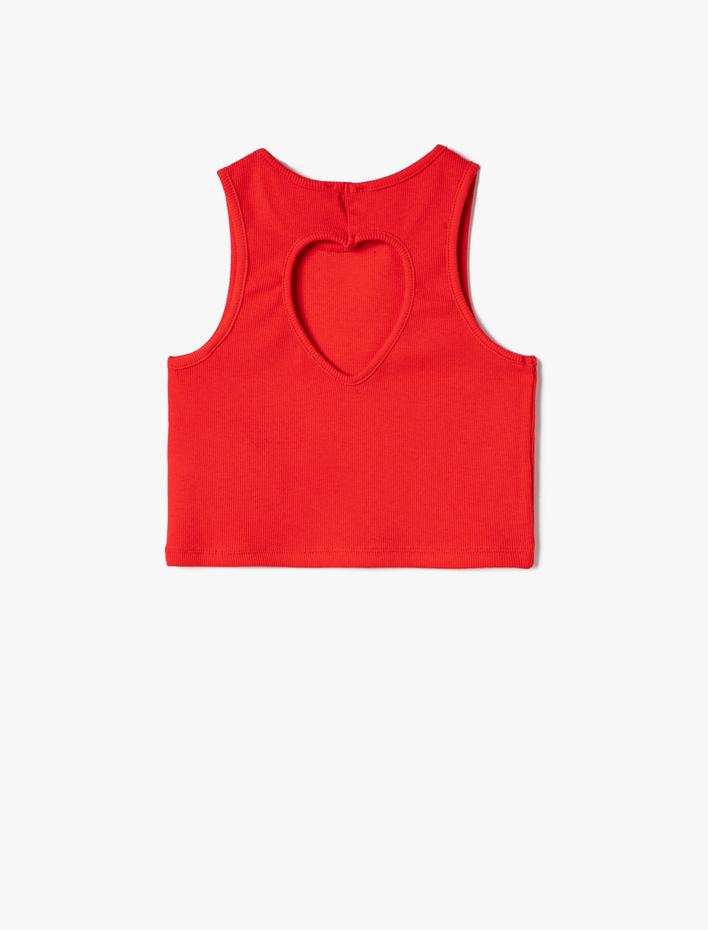 Kız Çocuk Crop Atlet Kolsuz Bol Dokulu Pamuklu