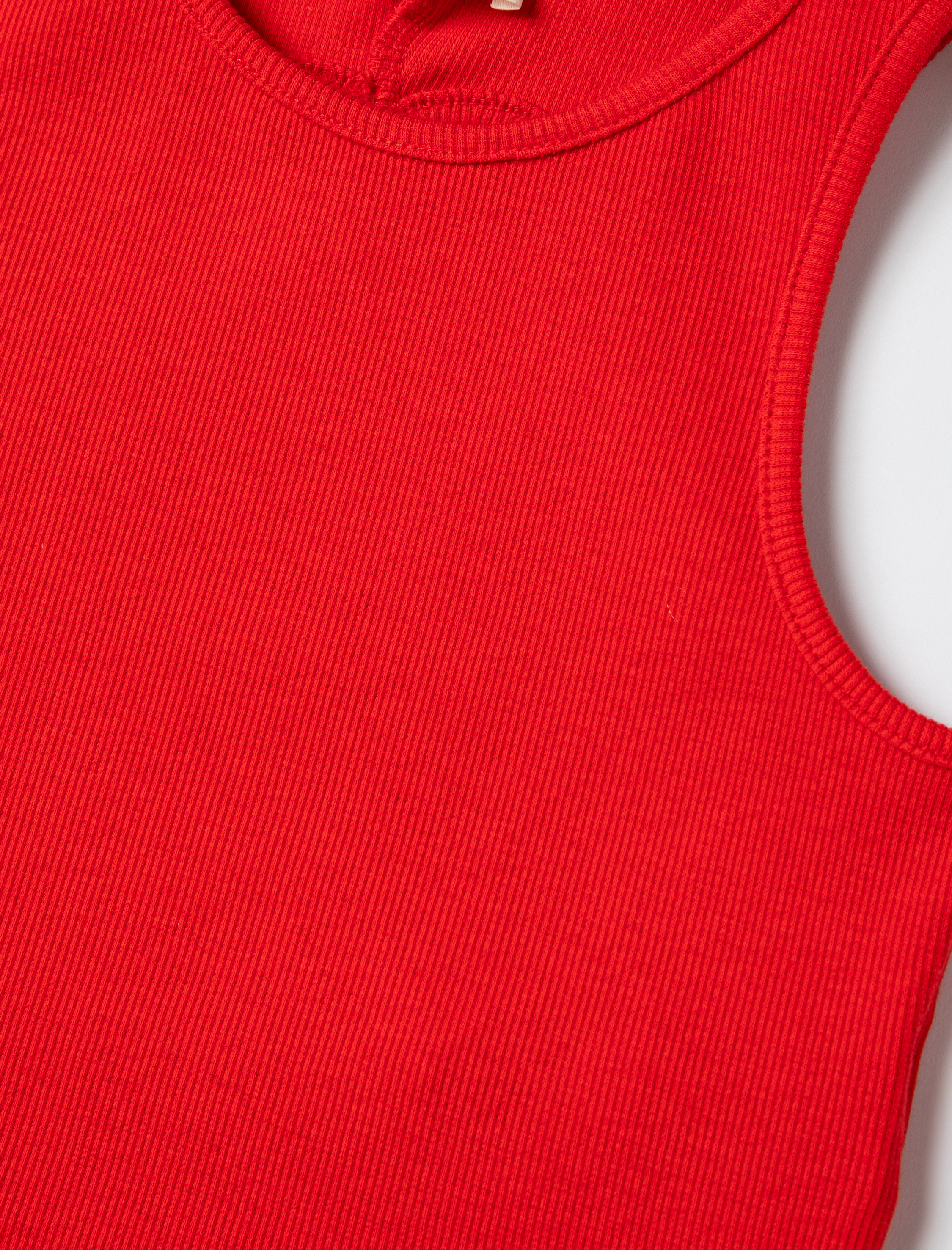  Kız Çocuk Crop Atlet Kolsuz Bol Dokulu Pamuklu