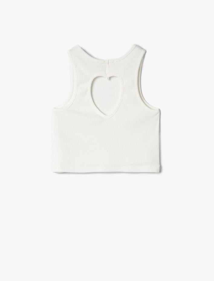 Kız Çocuk Crop Atlet Kolsuz Bol Dokulu Pamuklu