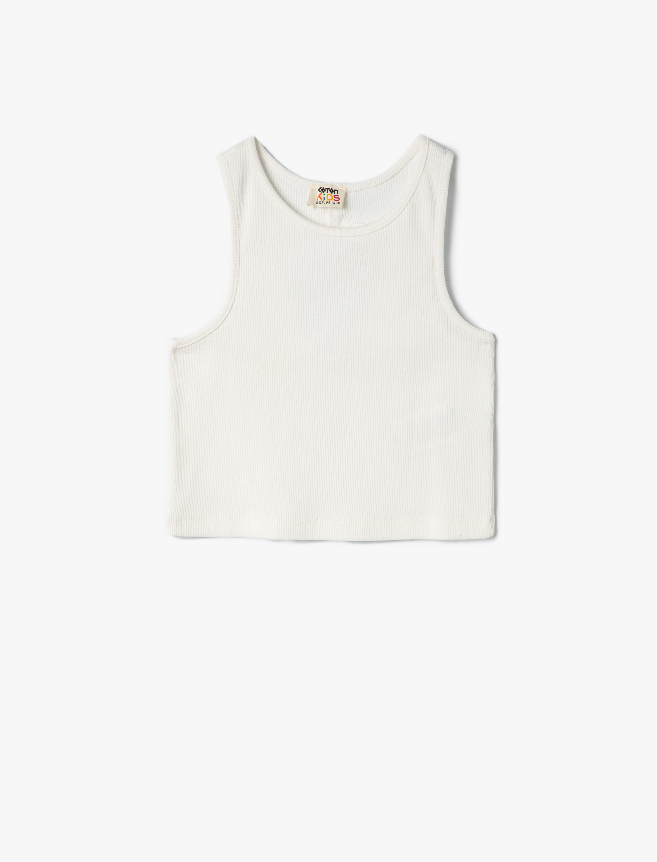 Koton Crop Atlet Kolsuz Bol Dokulu Pamuklu -1