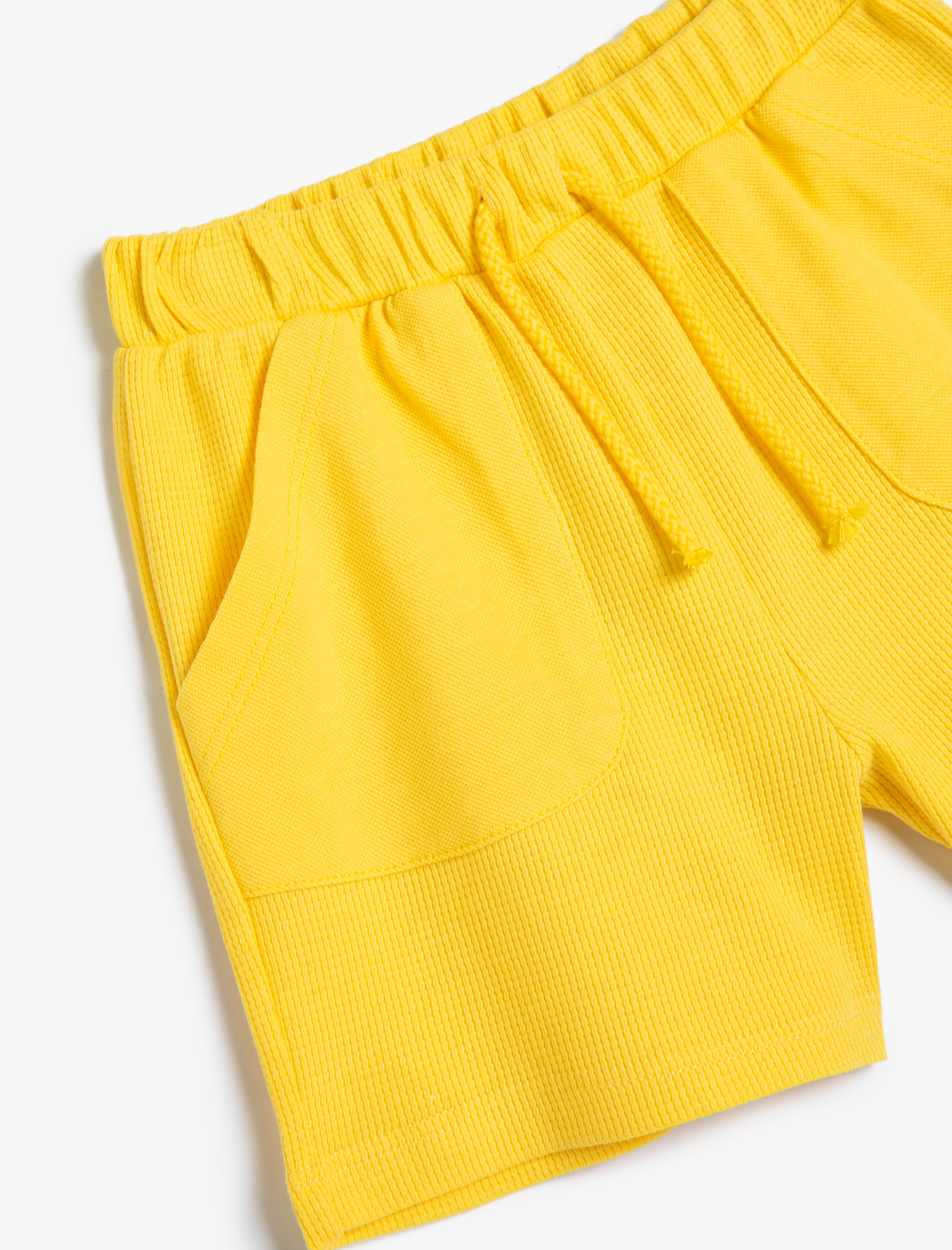  Erkek Bebek Basic Şort Beli Lastikli Cep Detaylı Dokulu Pamuklu