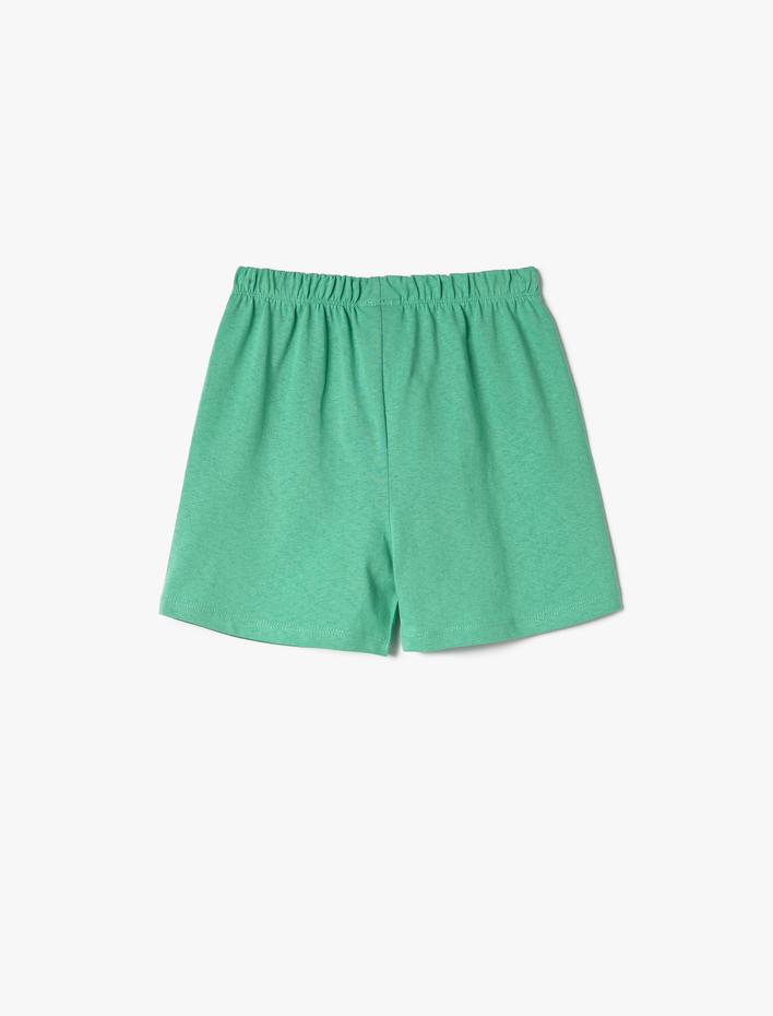 Erkek Bebek Şort Beli Lastikli Baskı Detaylı Pamuklu