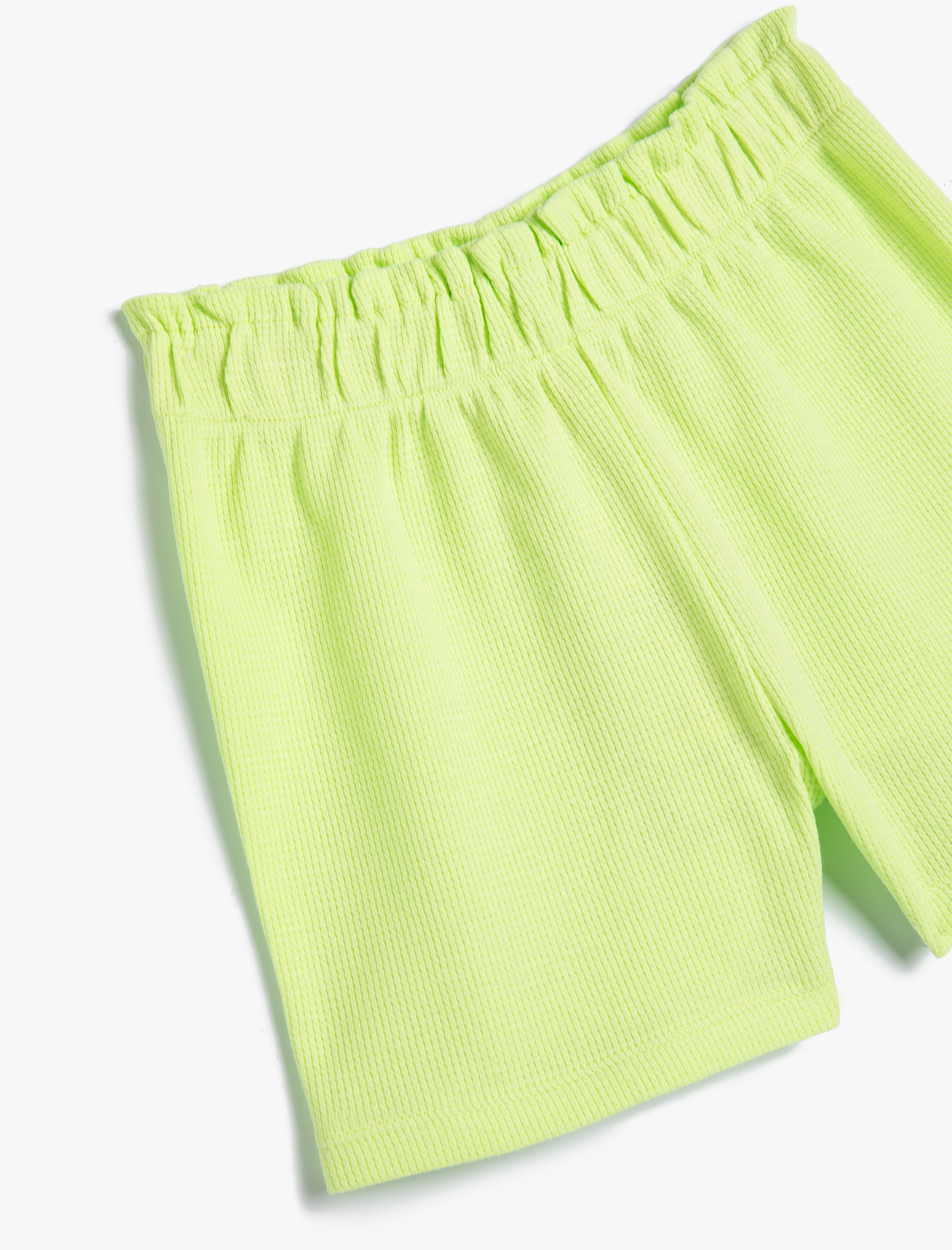  Kız Bebek Şort Cepli Dokulu Beli Lastikli Pamuklu