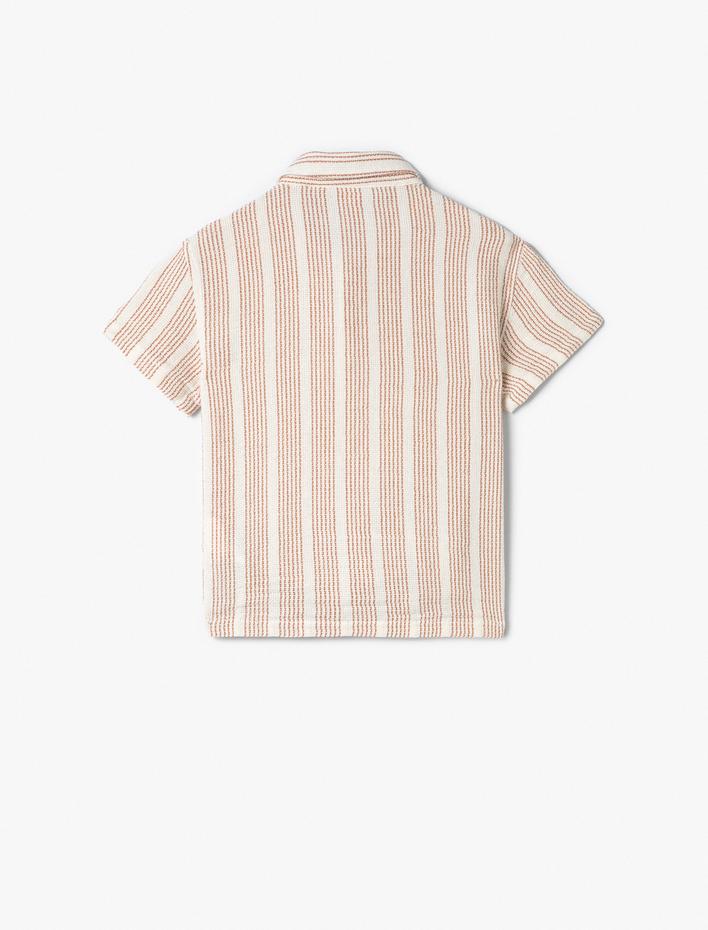 Erkek Bebek Gömlek Kısa Kollu Cep Detaylı