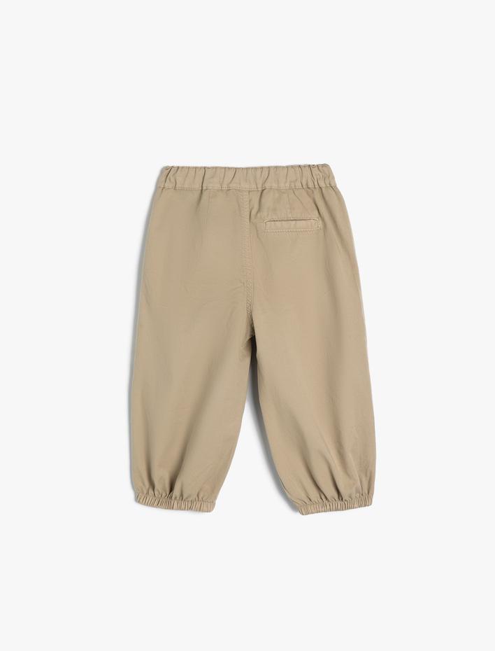 Kız Bebek Paraşüt Pantolon Pamuklu Rahat Kalıp Standart Bel Lastikli Paça Cepli