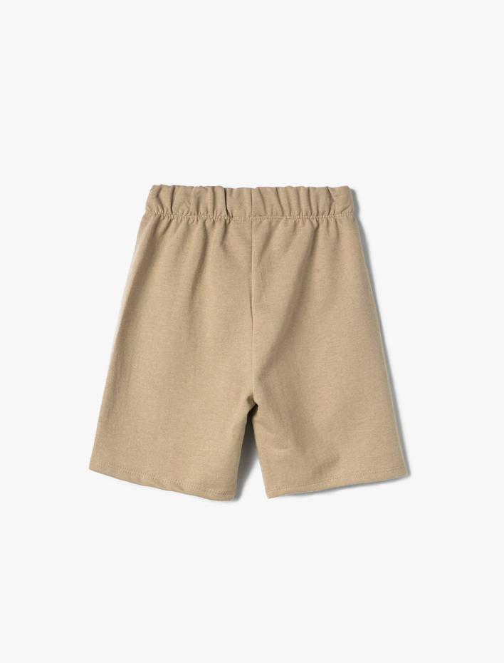 Erkek Çocuk Şort Beli Bağlamalı Dinozor Baskı Detaylı