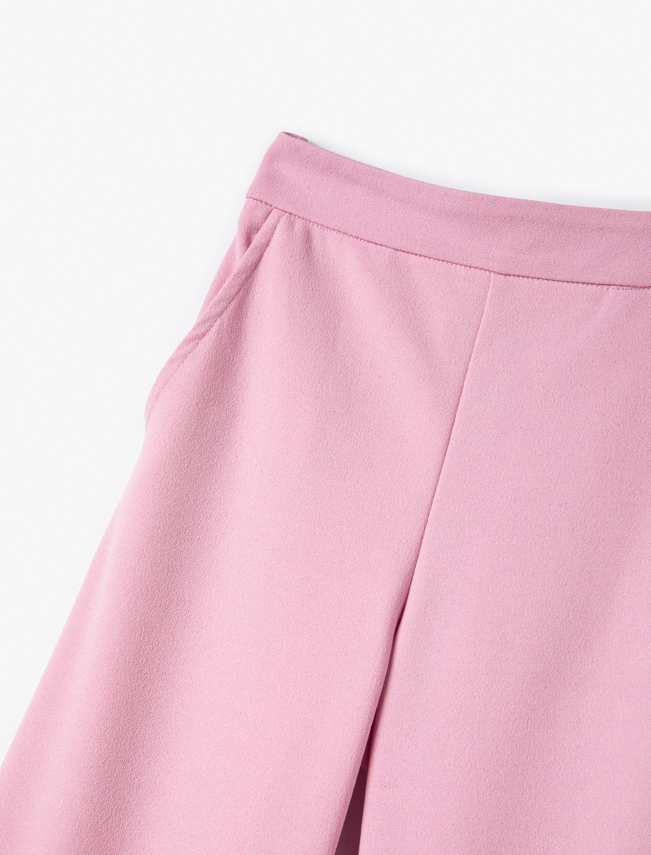  Kız Çocuk Basic Bol Paça Pantolon Cep Detaylı