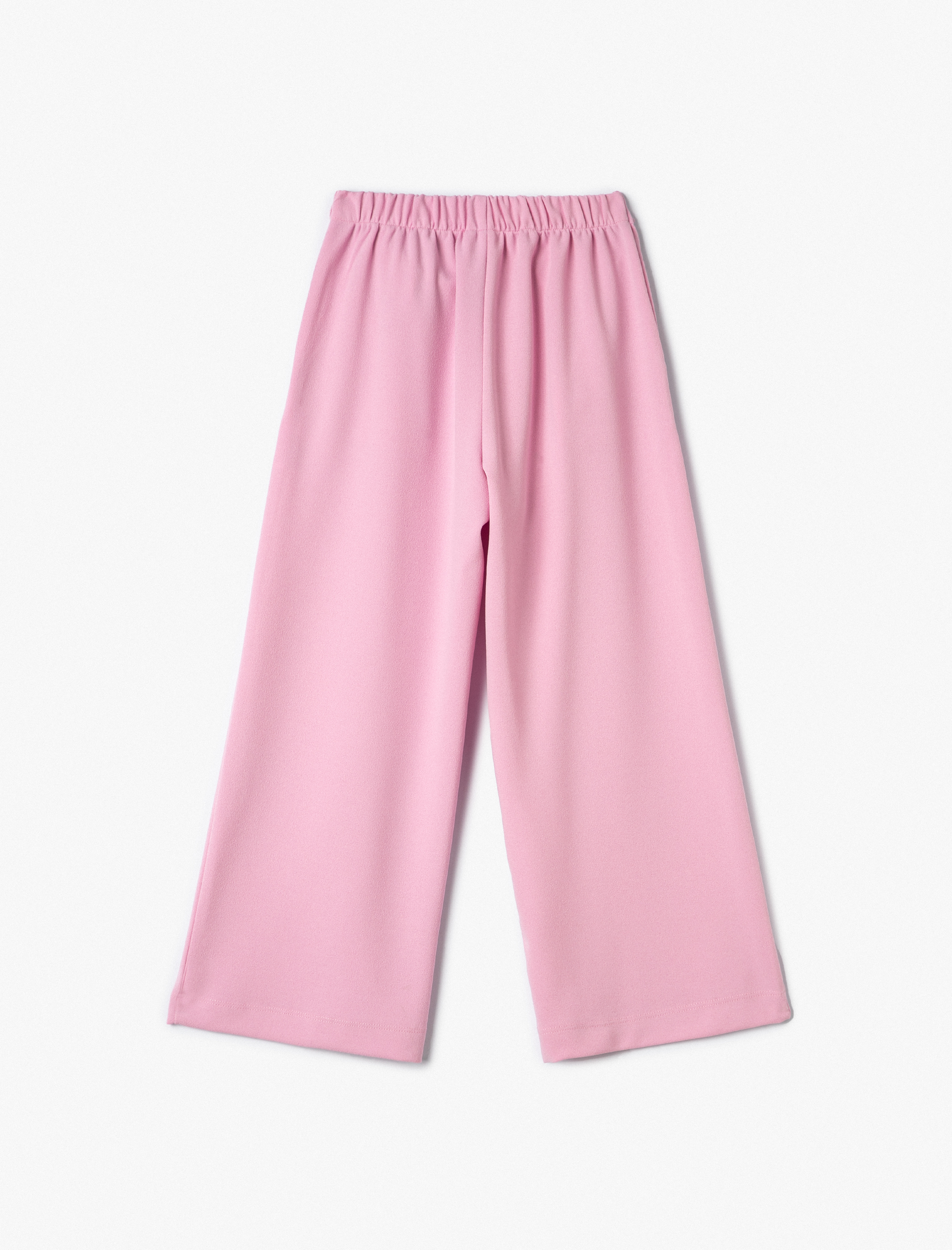  Kız Çocuk Basic Bol Paça Pantolon Cep Detaylı