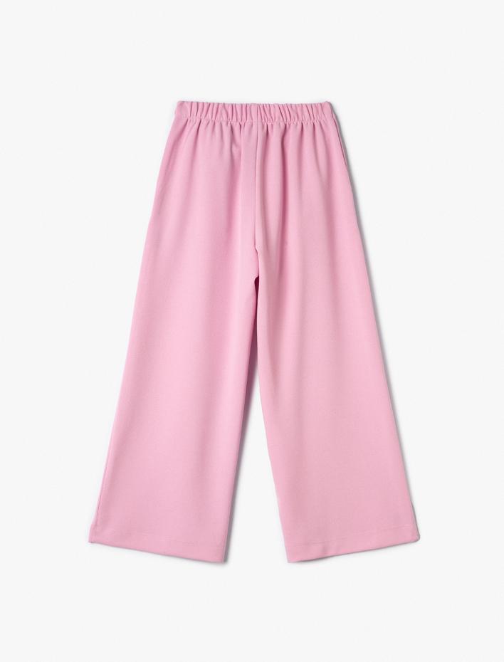 Kız Çocuk Basic Bol Paça Pantolon Cep Detaylı