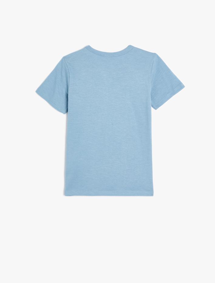 Erkek Çocuk Basic Tişört Yuvarlak Yaka Kısa Kollu Düğmeli Pamuklu