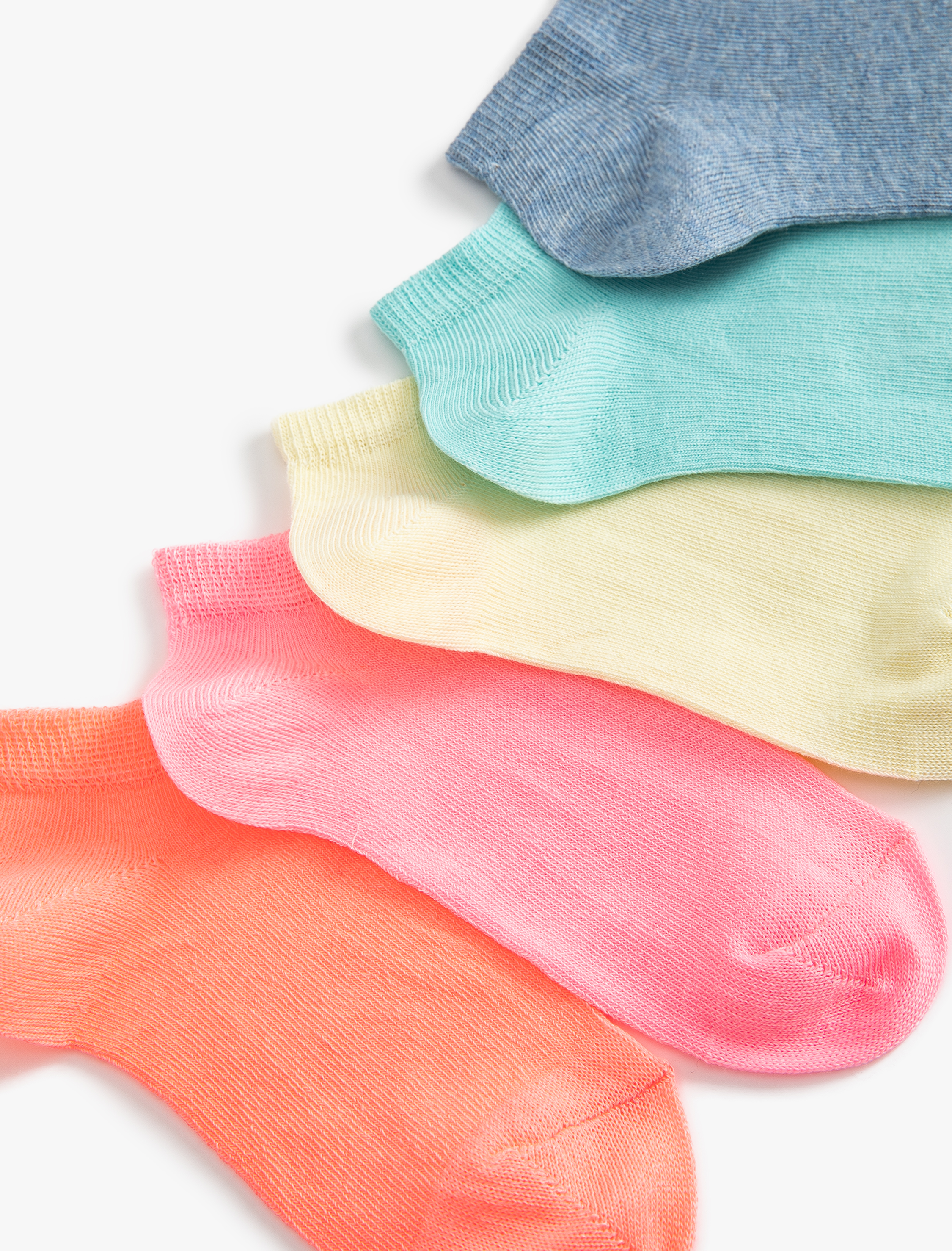  Kız Çocuk 5'li Çok Renkli Basic Patik Çorap Seti