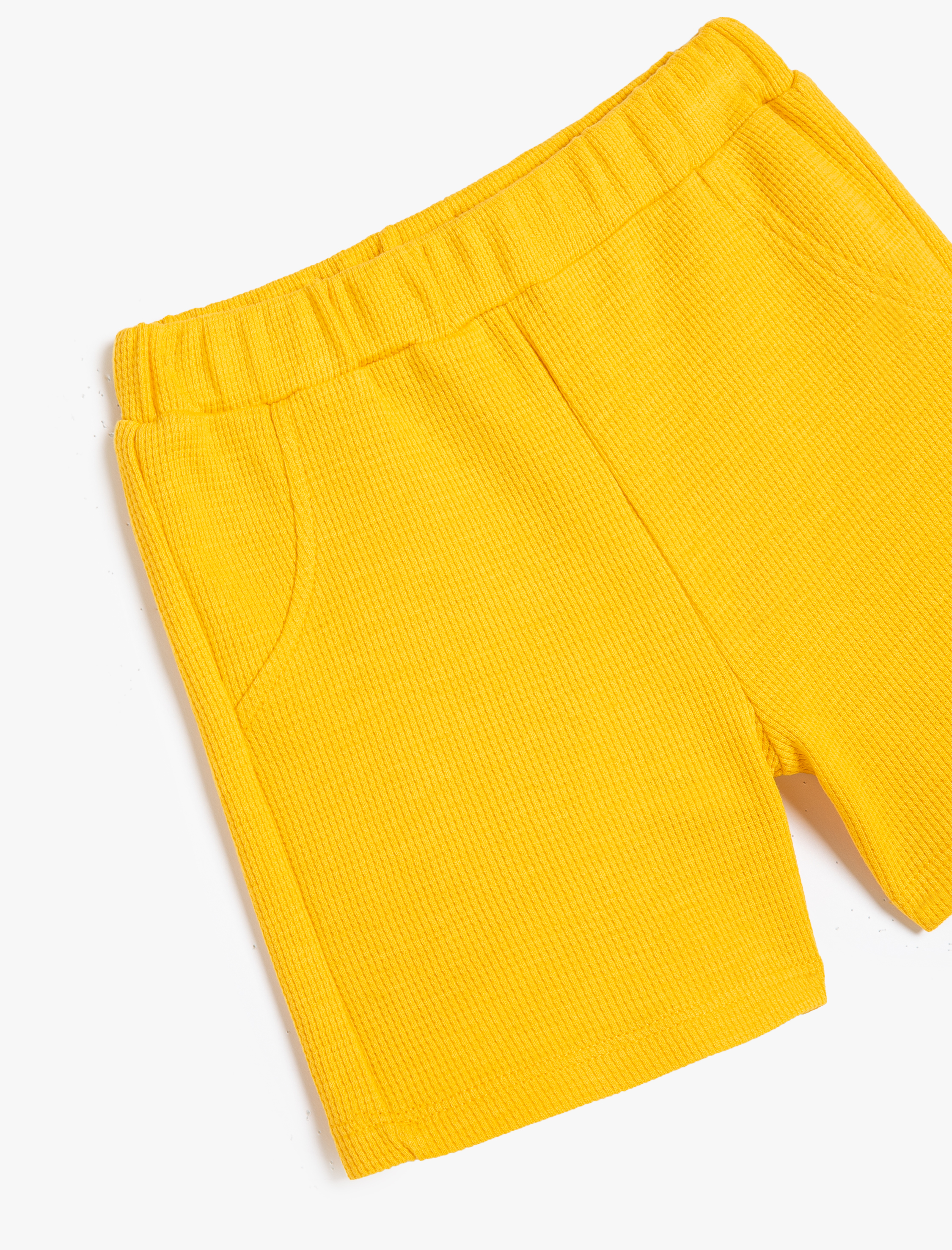  Erkek Bebek Basic Şort Dokulu Cepli Beli Lastikli