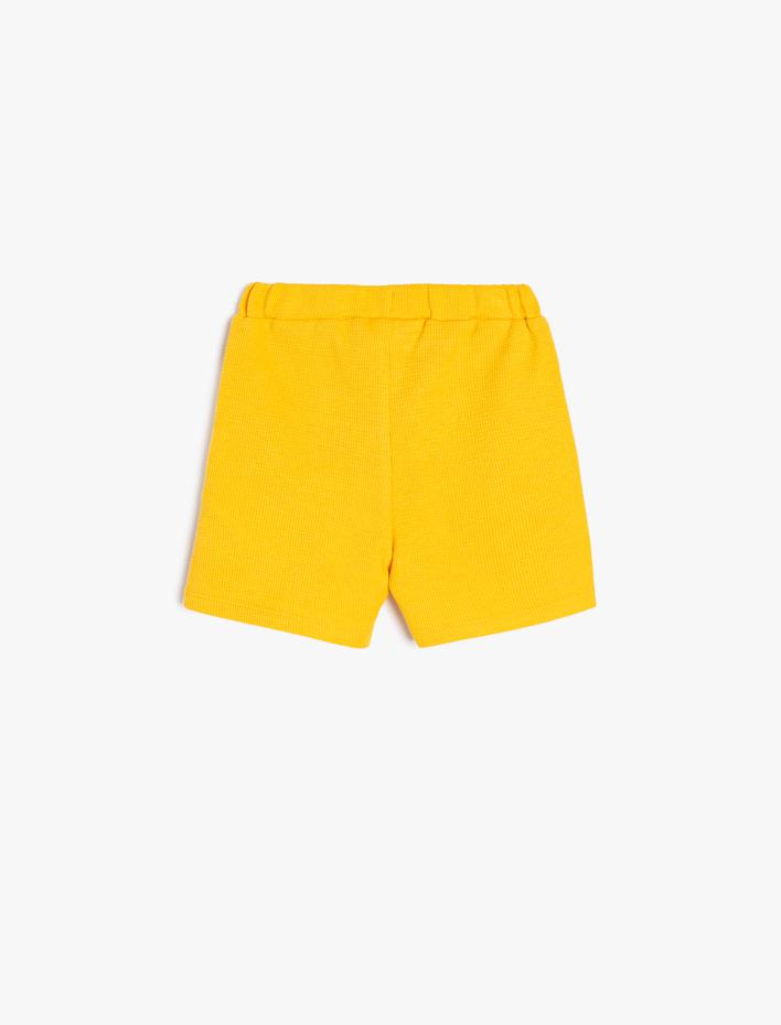 Erkek Bebek Basic Şort Dokulu Cepli Beli Lastikli