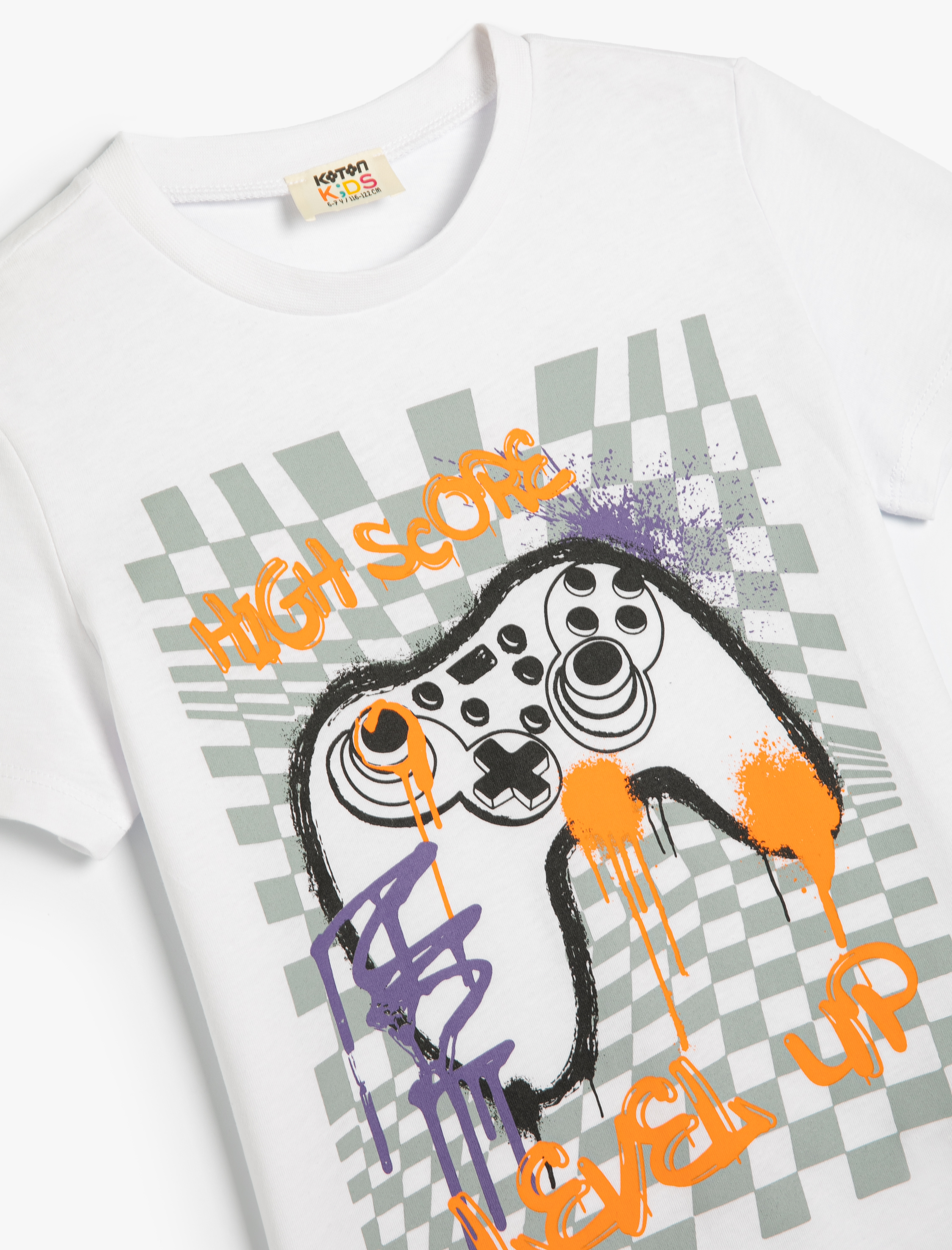  Erkek Çocuk Tişört Oyun Temalı Kısa Kollu Bisiklet Yaka Pamuklu