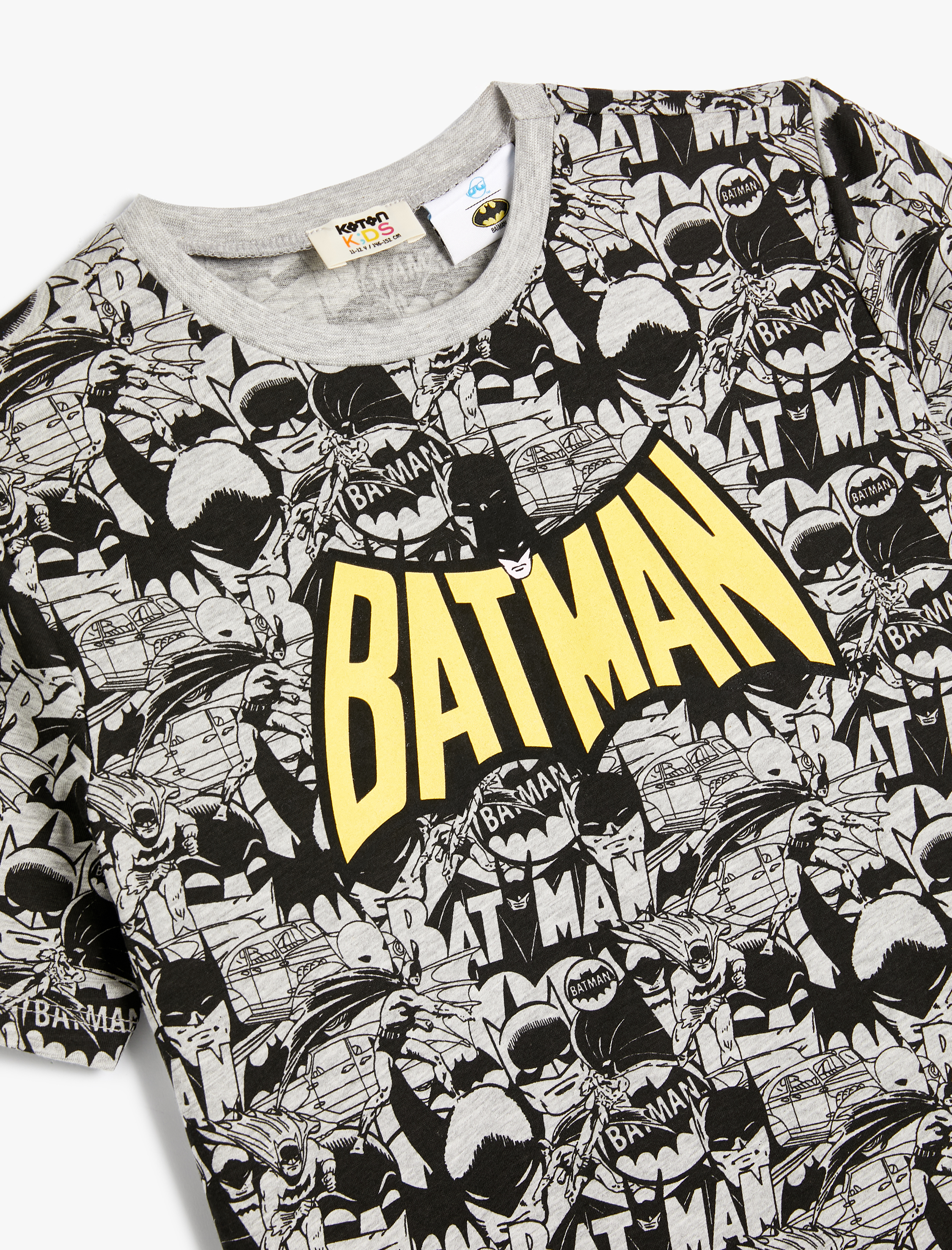  Erkek Çocuk Tişört Kısa Kollu Batman Baskılı Lisanslı Pamuklu