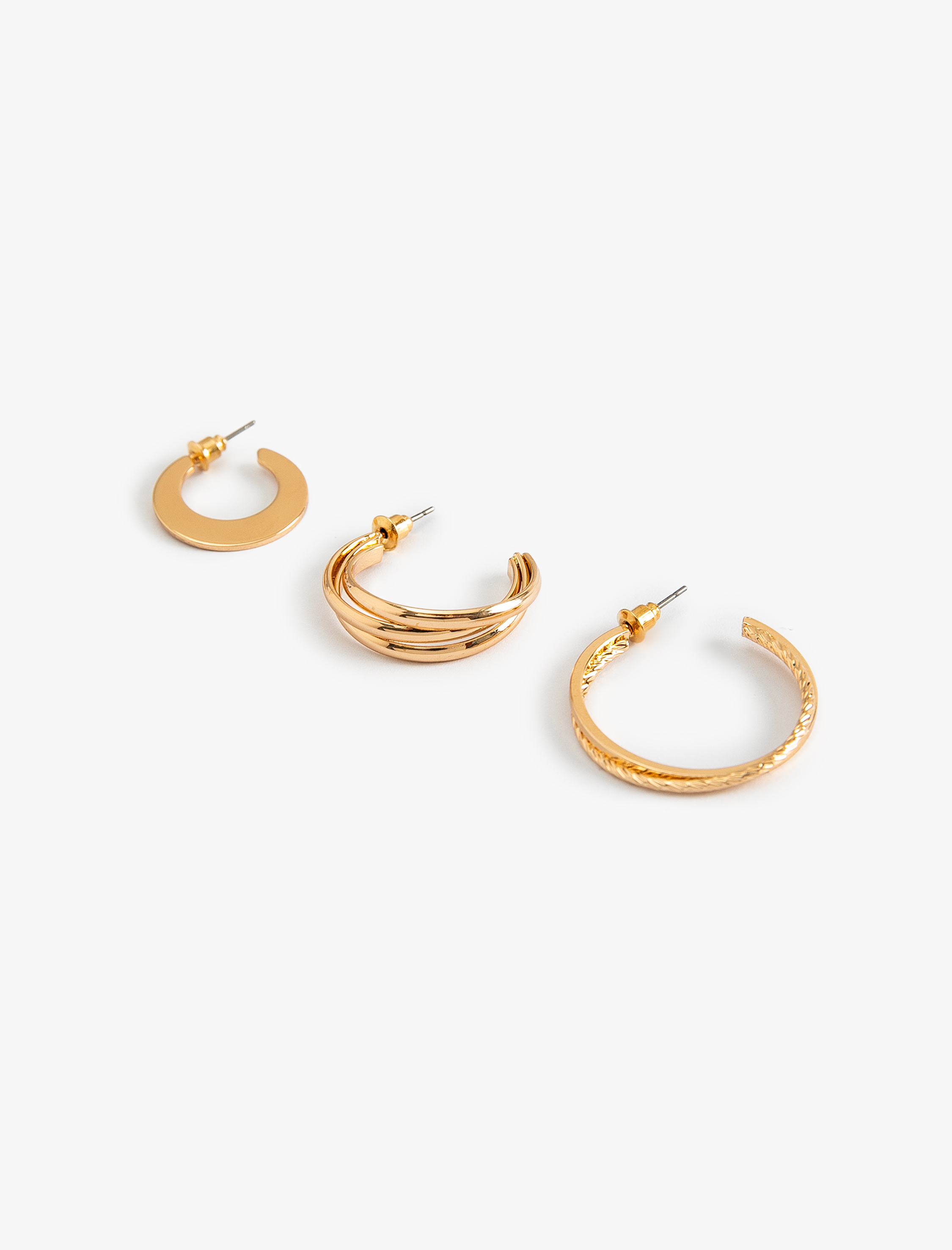  Kadın Çelik Halka Küpe Seti 3'lü