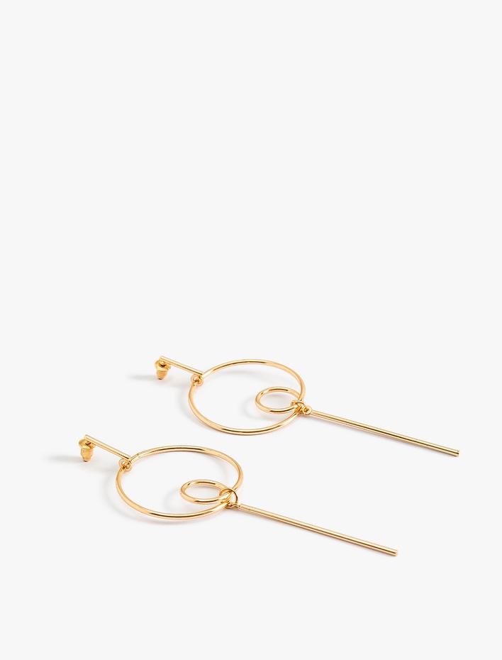 Kadın Çelik Küpe Geometrik Sallantılı