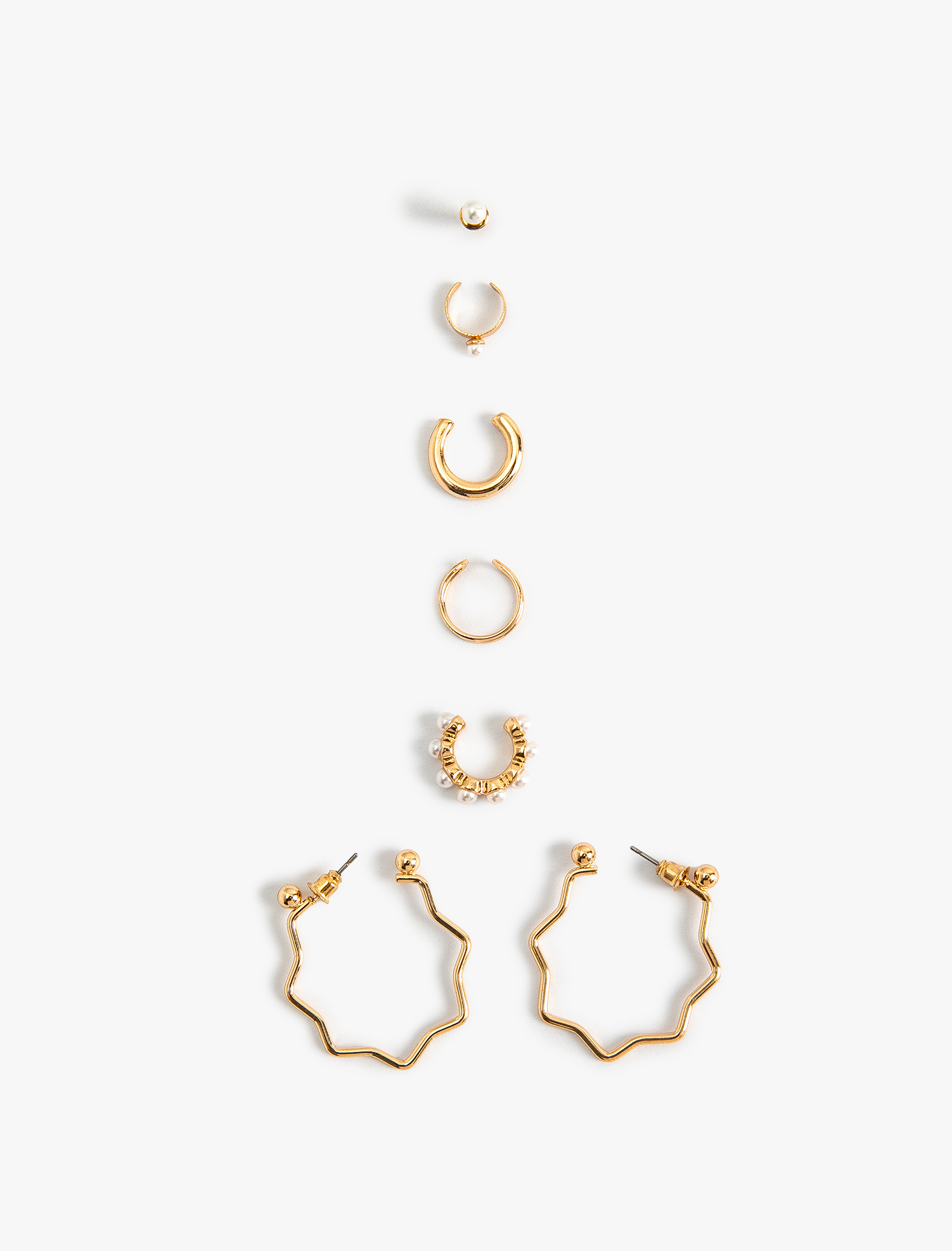  Kadın Kıkırdak Küpe ve Halka Küpe Seti Çelik 3'lü