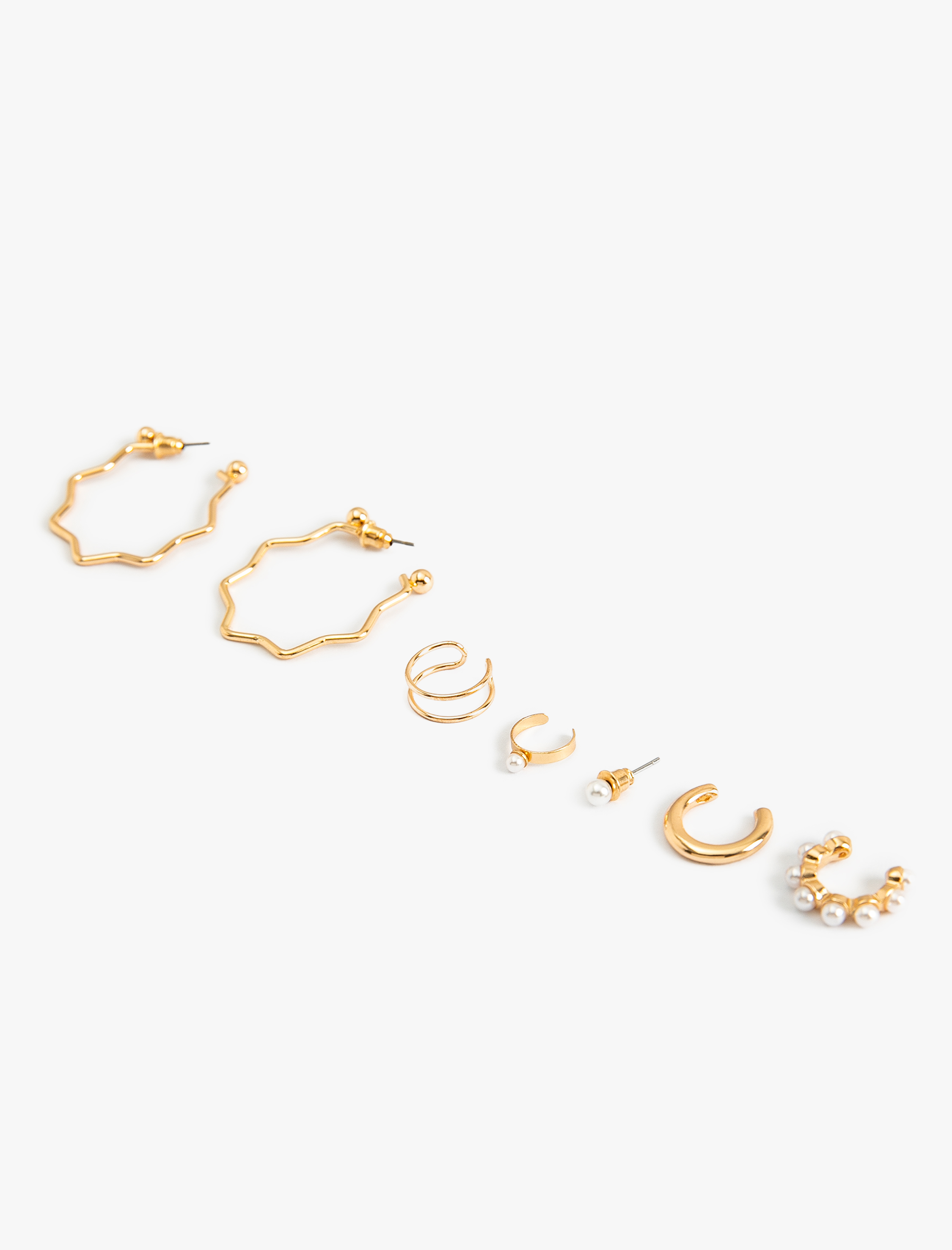  Kadın Kıkırdak Küpe ve Halka Küpe Seti Çelik 3'lü