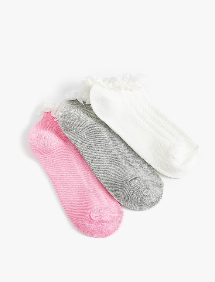 Kız Çocuk 3'lü Basic Patik Çorap Seti