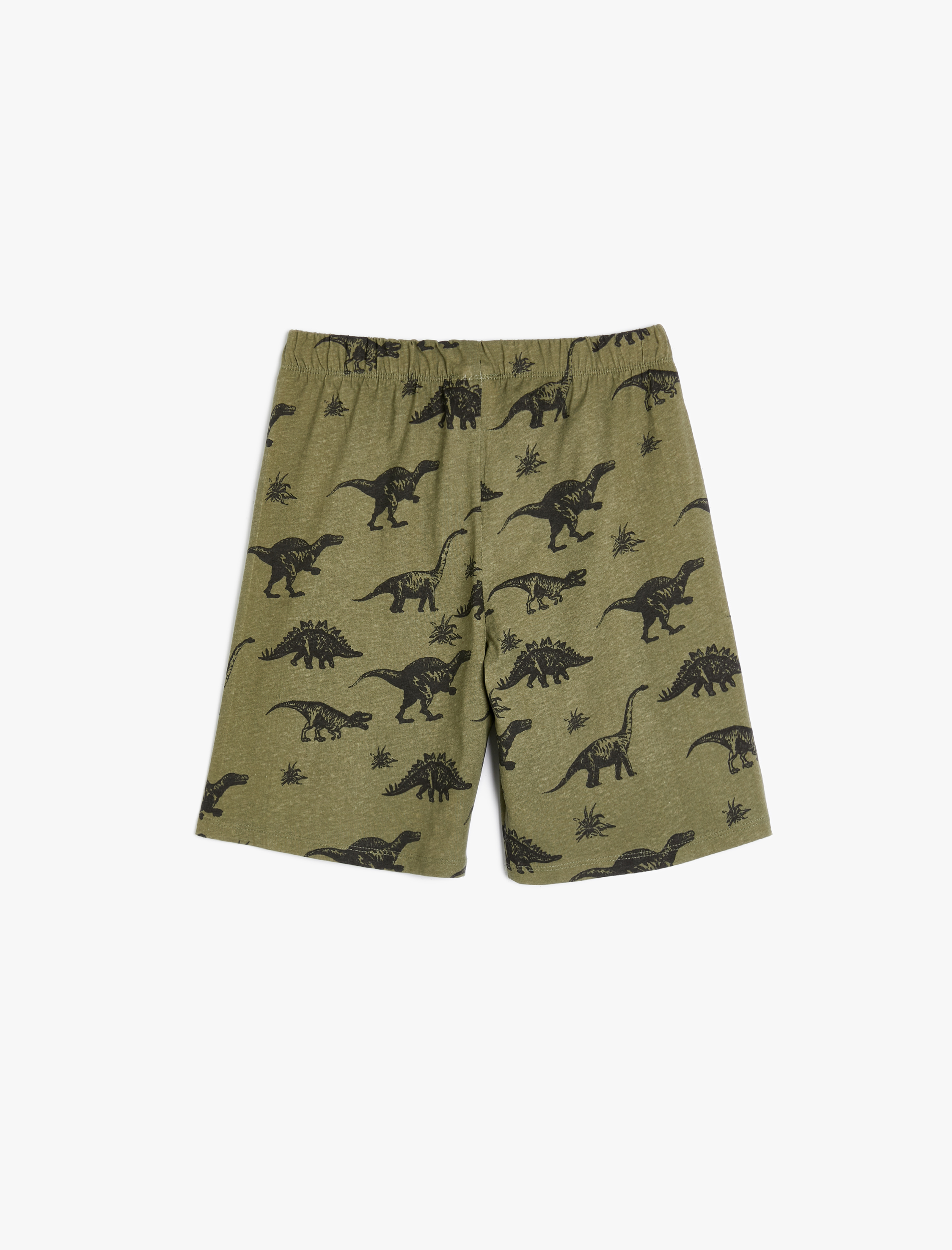  Erkek Çocuk Şort Beli Bağlamalı Dinozor Baskılı Pamuklu