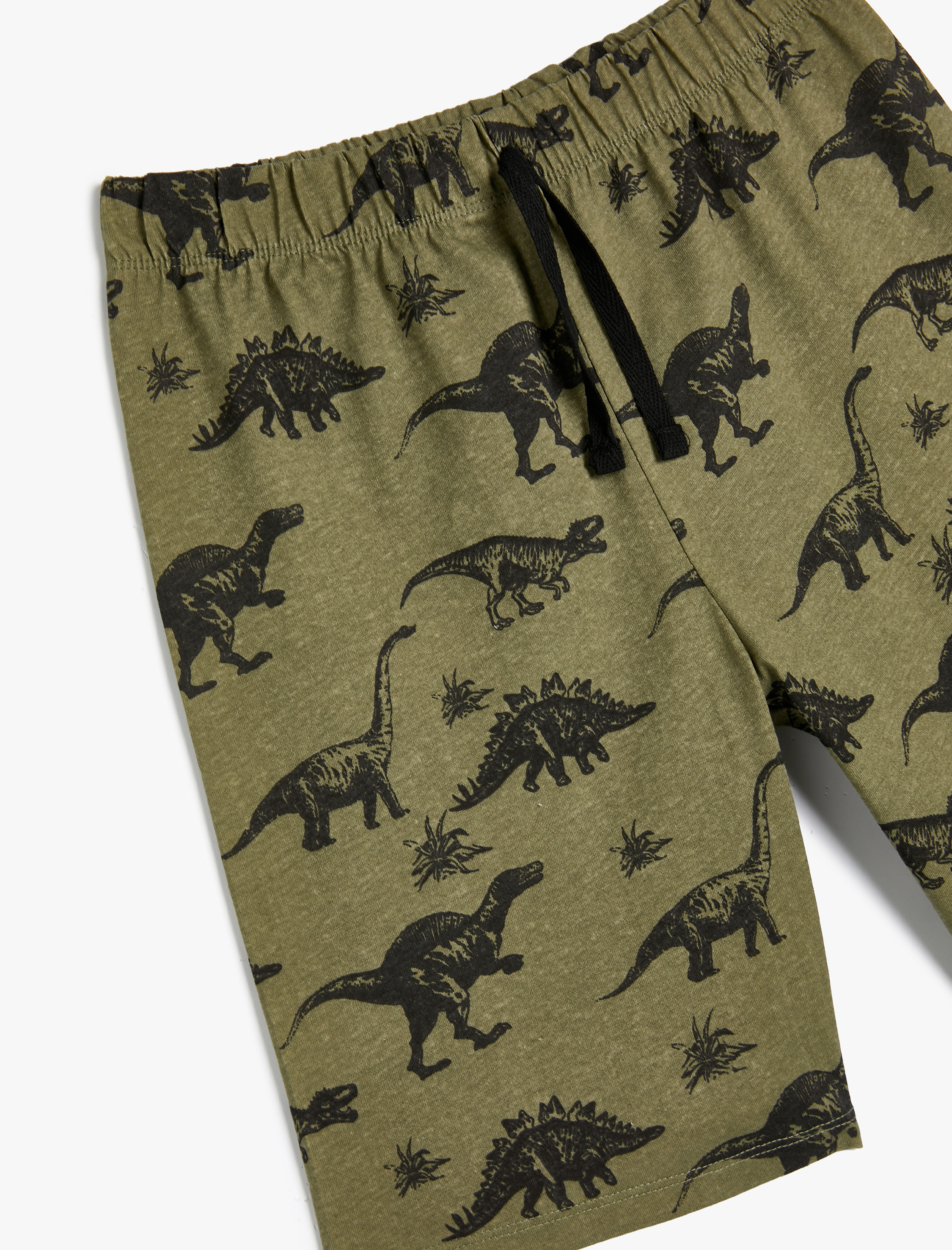  Erkek Çocuk Şort Beli Bağlamalı Dinozor Baskılı Pamuklu
