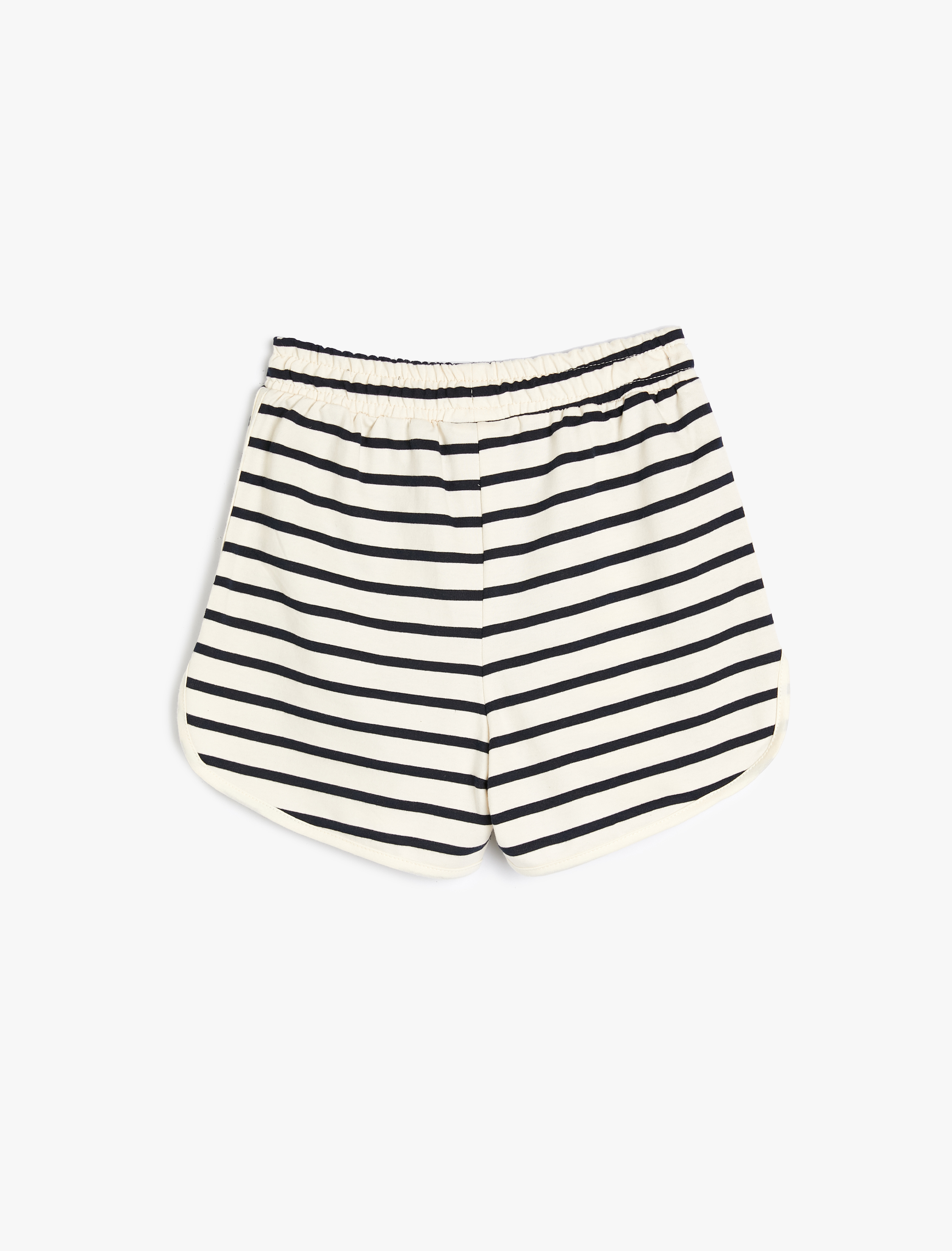  Kız Çocuk Şort Biyeli Beli Bağlamalı Pamuklu