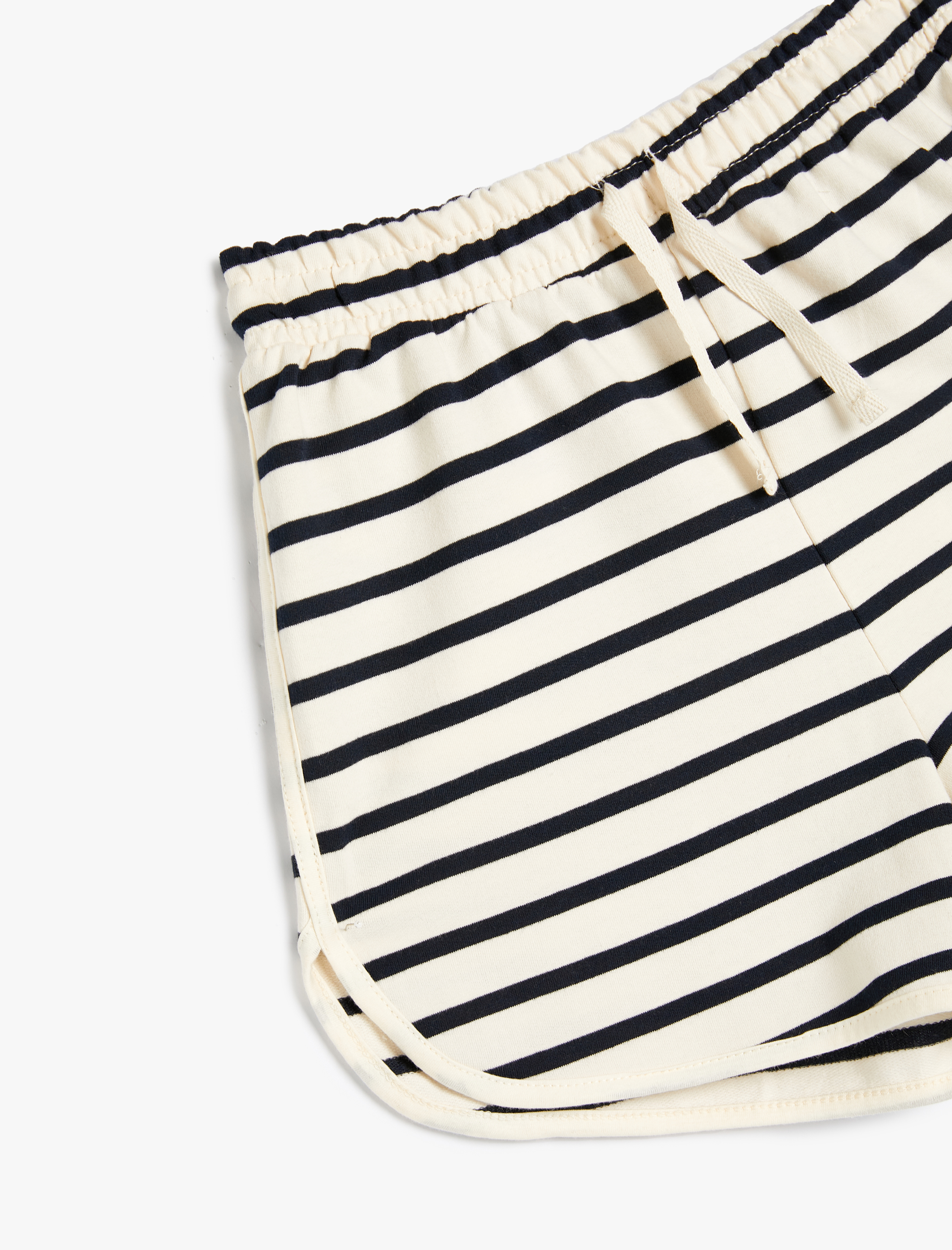  Kız Çocuk Şort Biyeli Beli Bağlamalı Pamuklu