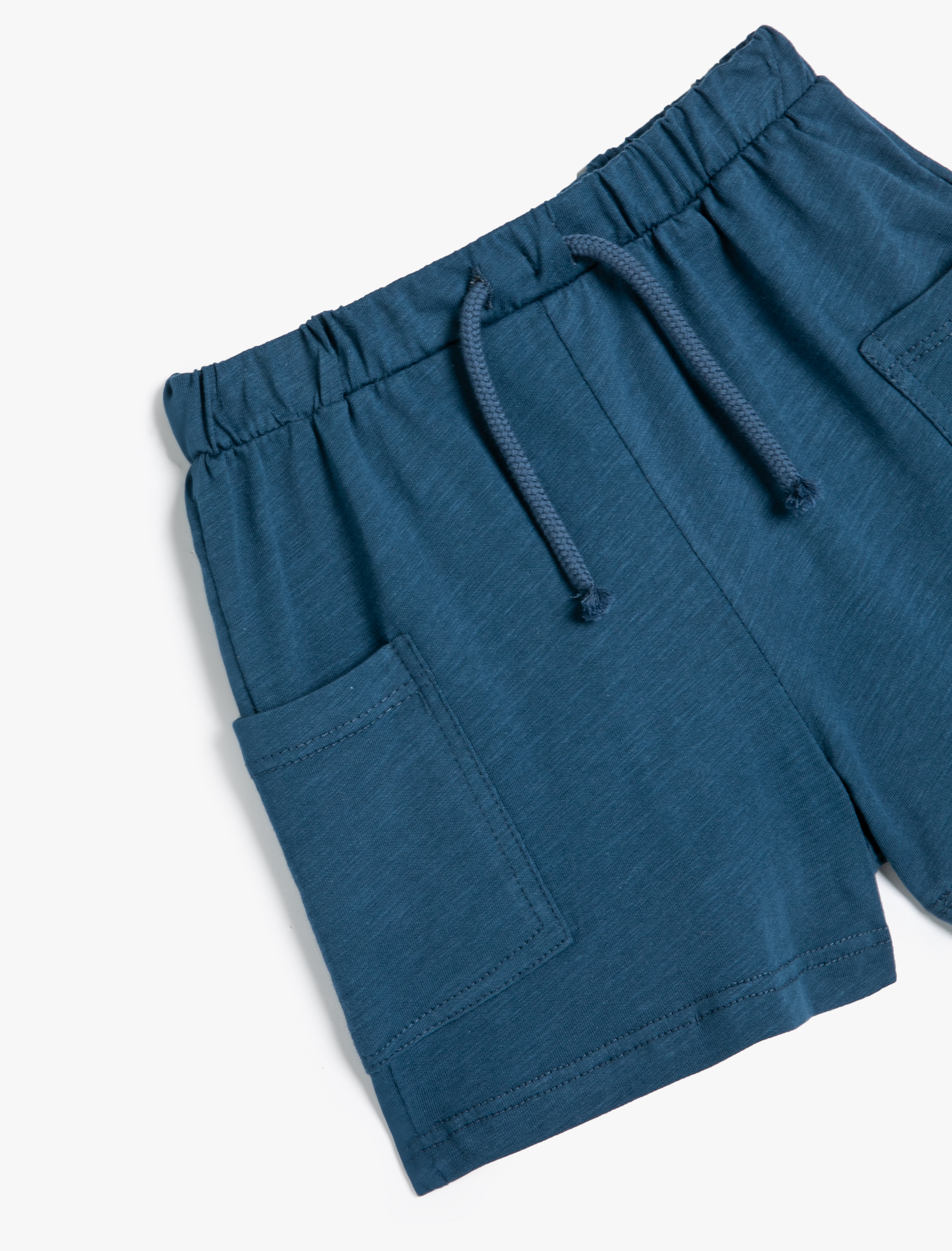  Erkek Bebek Basic Şort Beli Lastikli Bağlama İpli Cep Detaylı Pamuklu