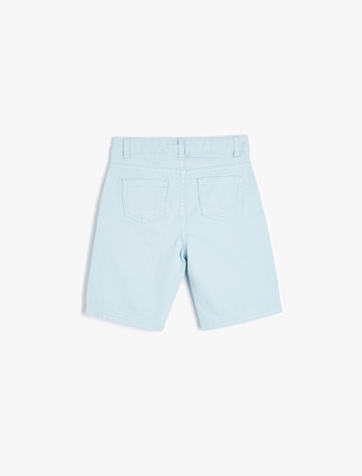 Erkek Çocuk Bermuda Şort Basic Chino Cepli Pamuklu